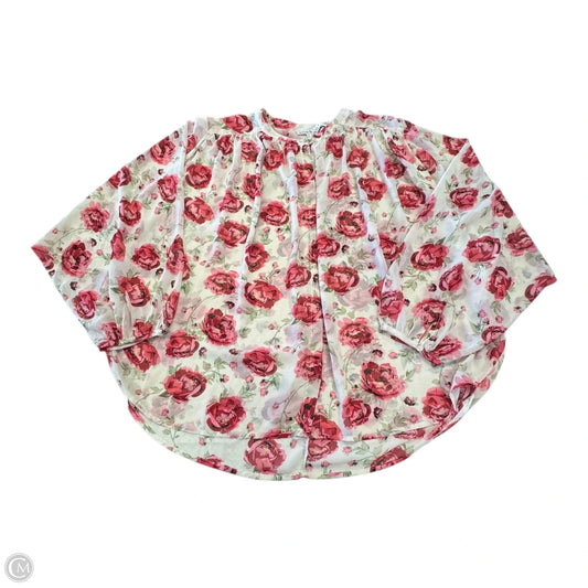 Top Long Sleeve By See And Be Seen In Floral Print, Size: L