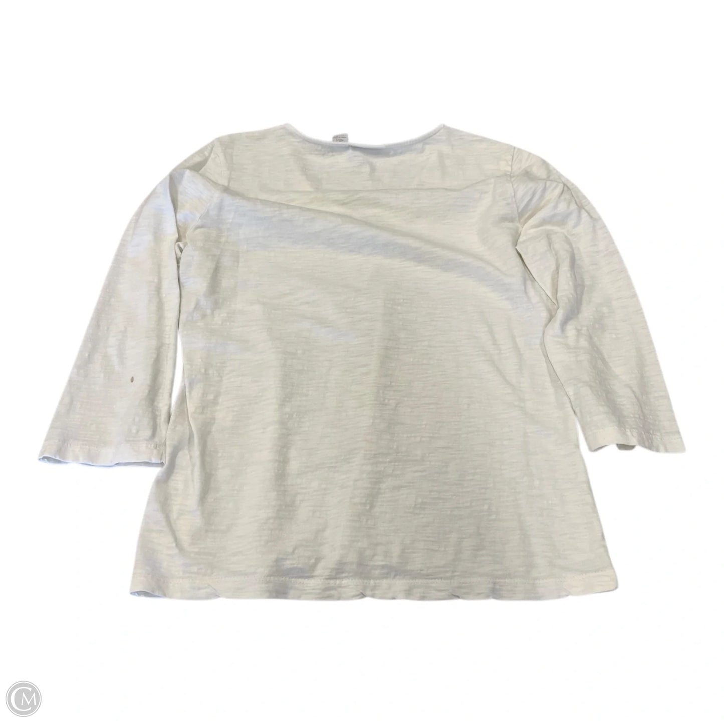 Top 3/4 Sleeve By Chicos Private Collection In Gold & White, Size: S