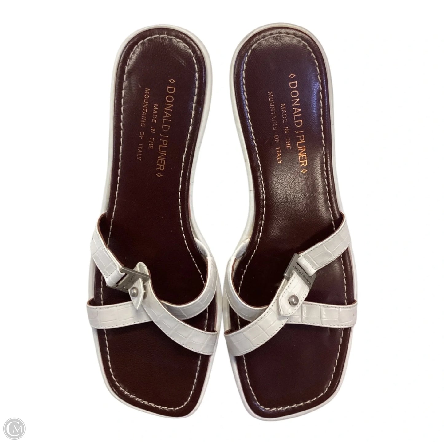 Sandals Heels Kitten By Donald Pliner In White, Size: 8