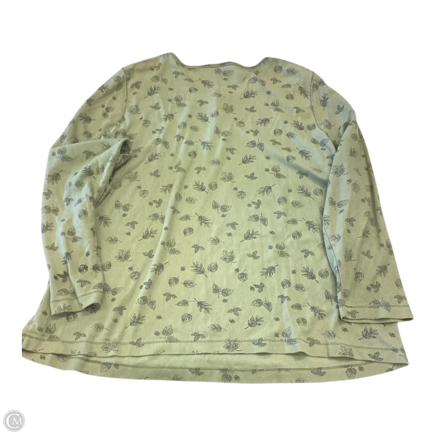 Top Long Sleeve By Essentials In Green, Size: 2x