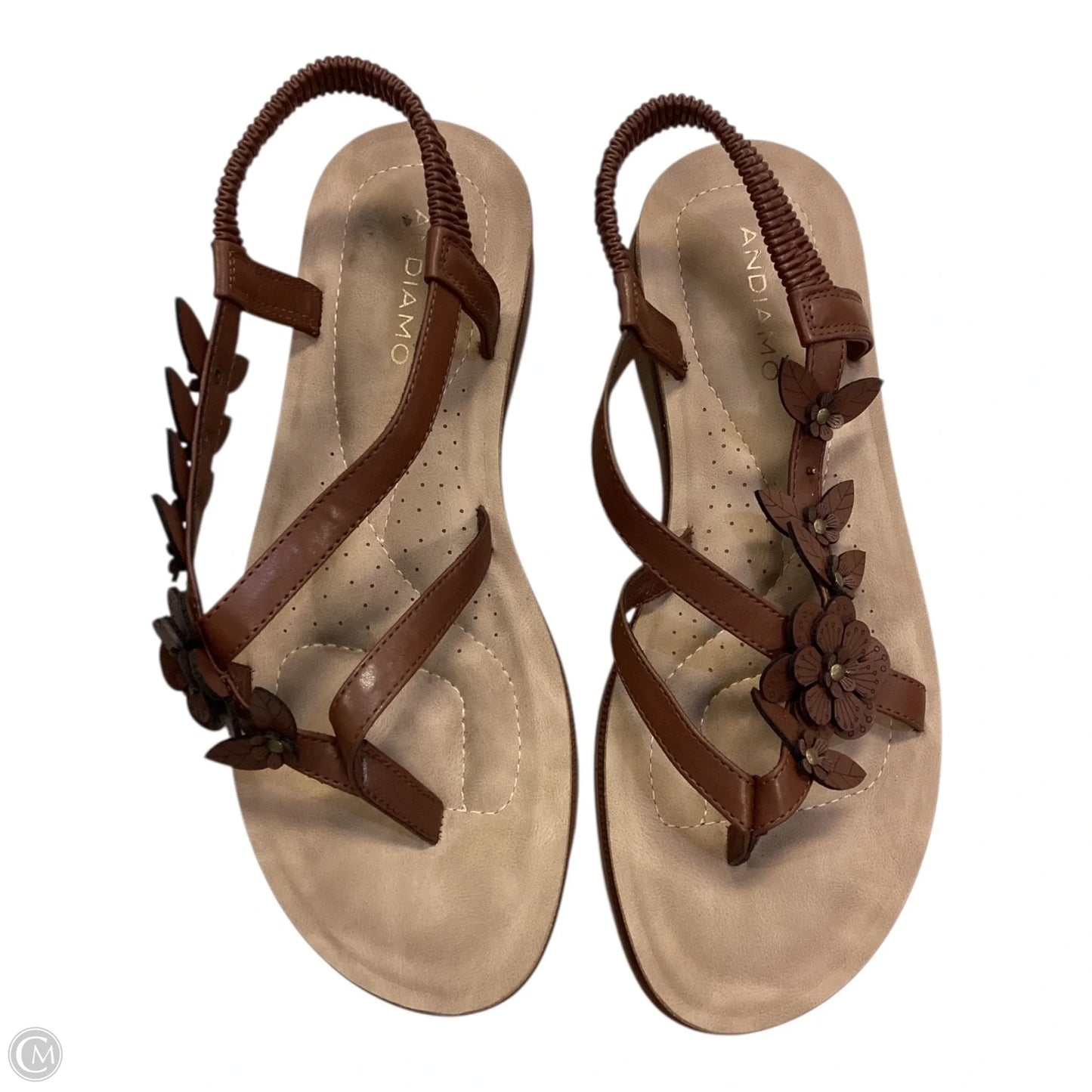 Sandals Flats By Clothes Mentor In Brown, Size: 9.5