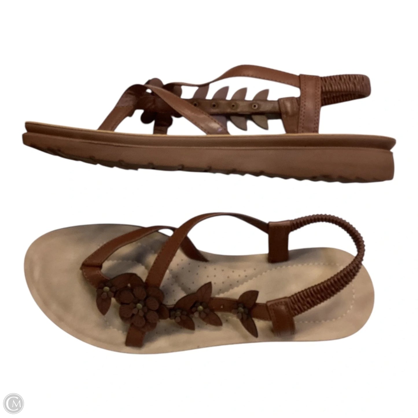 Sandals Flats By Clothes Mentor In Brown, Size: 9.5