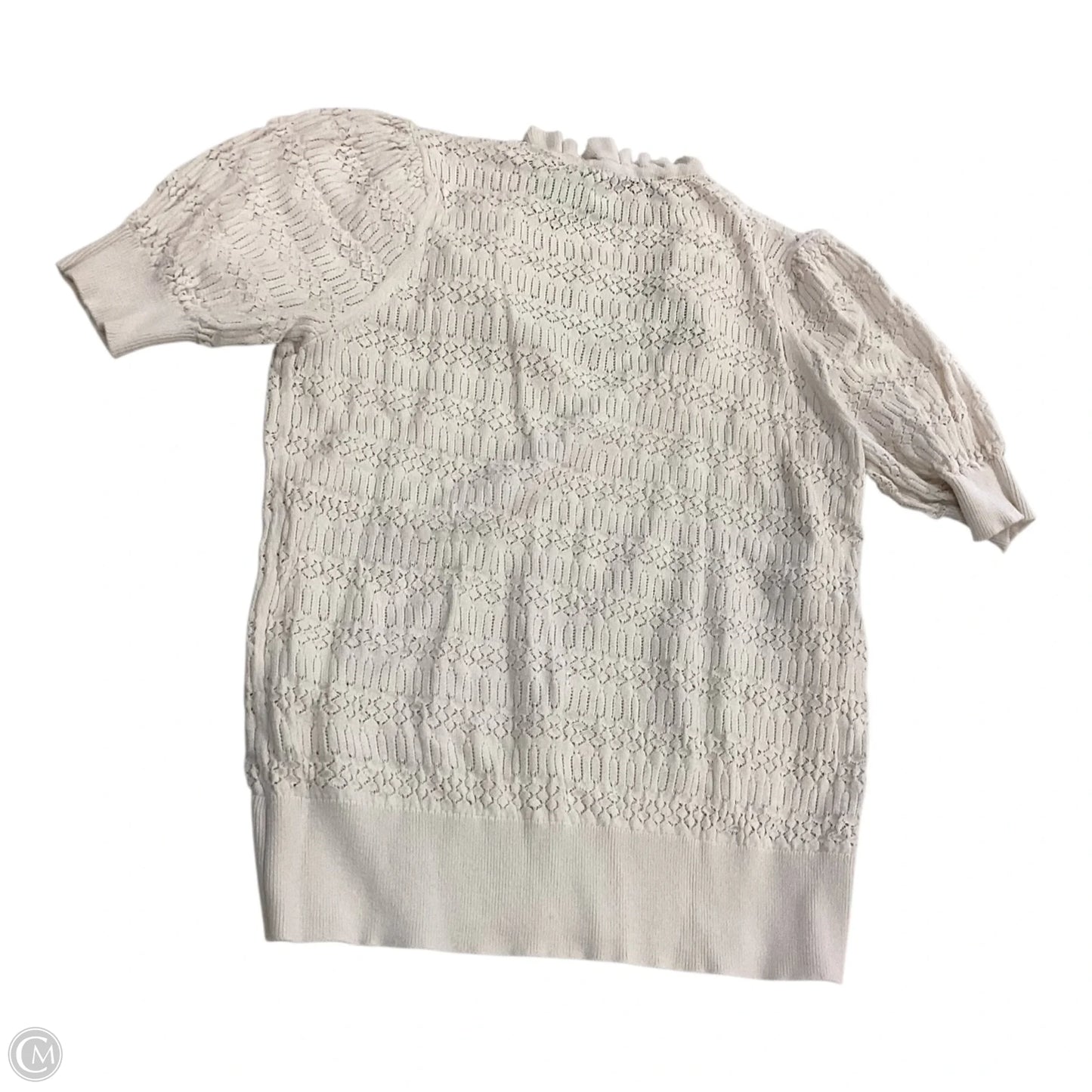 Top Short Sleeve By Loft In Cream, Size: M
