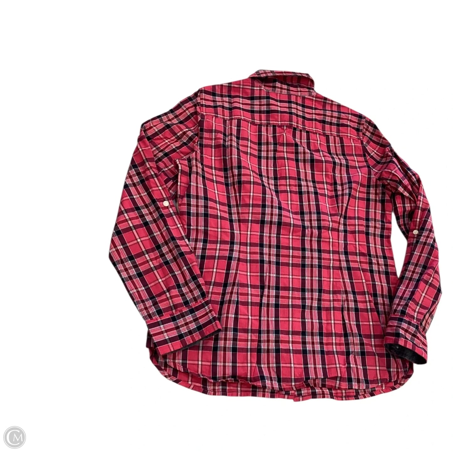 Top Long Sleeve By Tommy Hilfiger In Plaid Pattern, Size: M