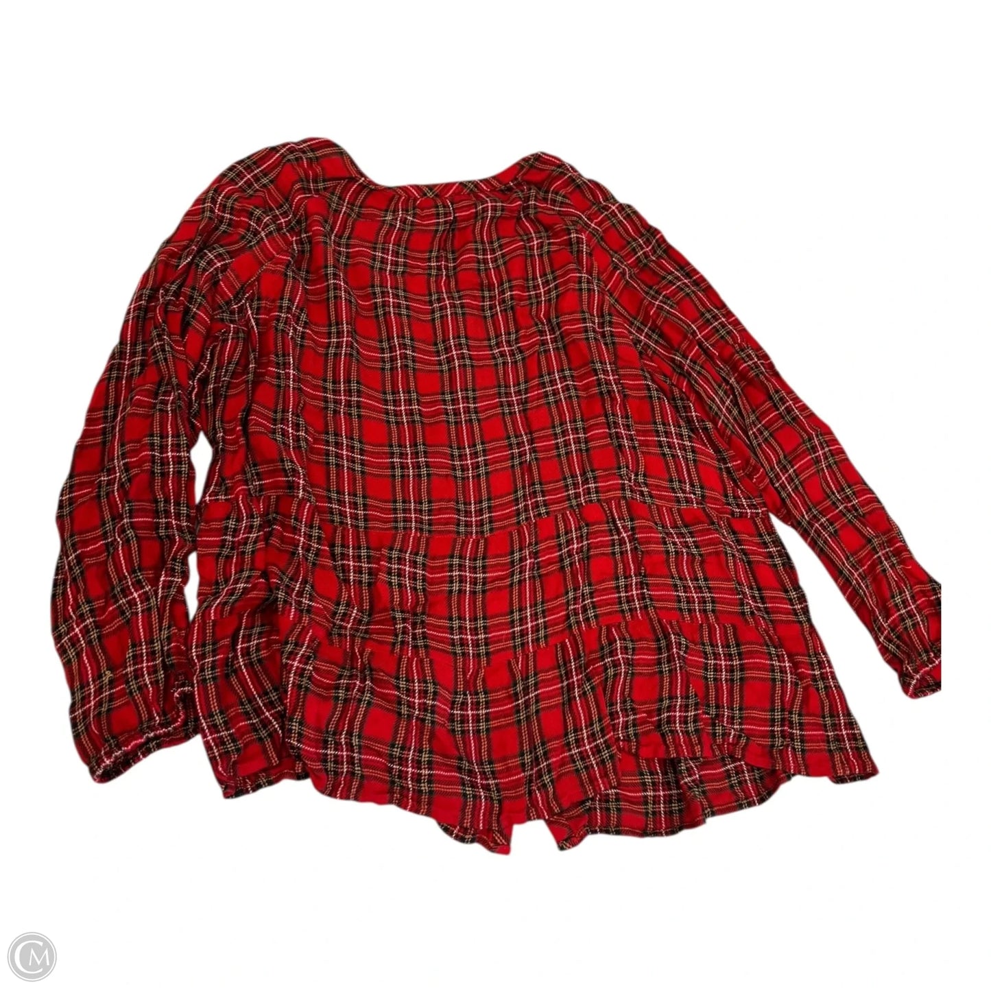 Top Long Sleeve By J. Jill In Plaid Pattern, Size: L