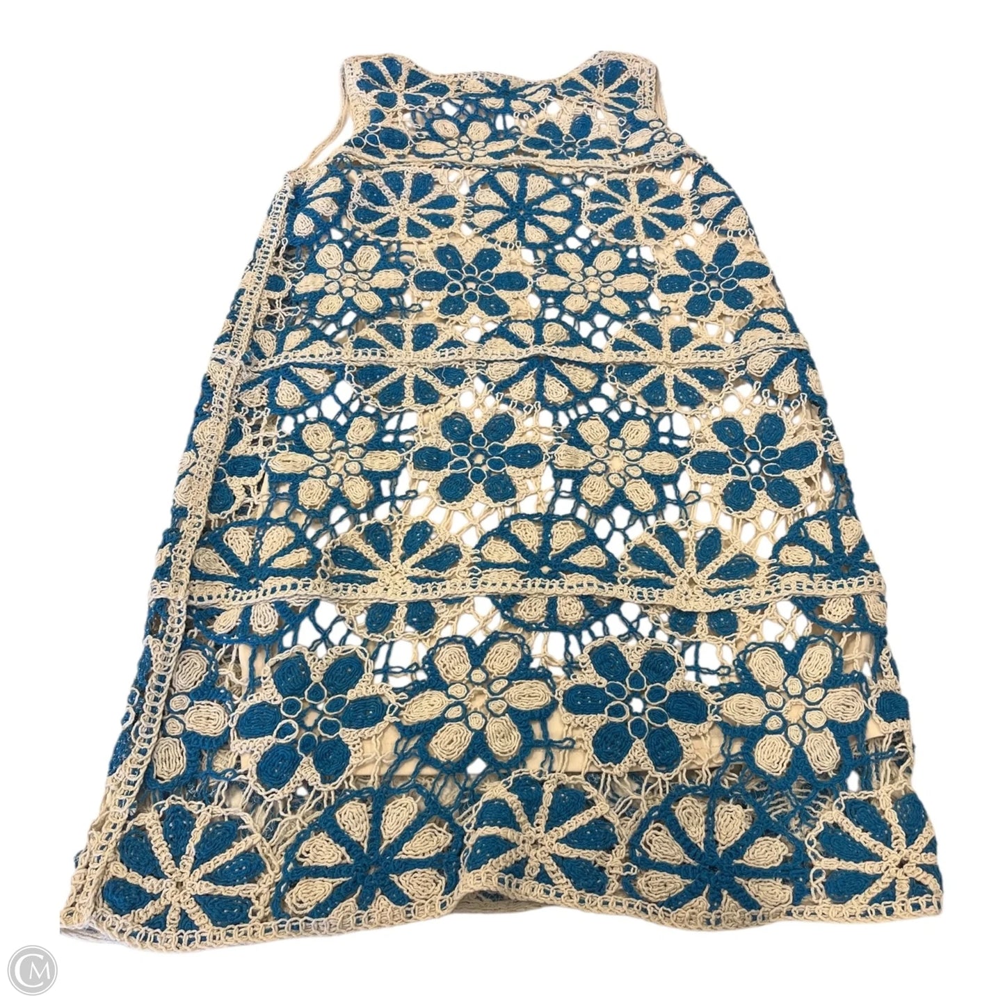 Dress Casual Midi By Clothes Mentor In Blue & Cream, Size: Xl