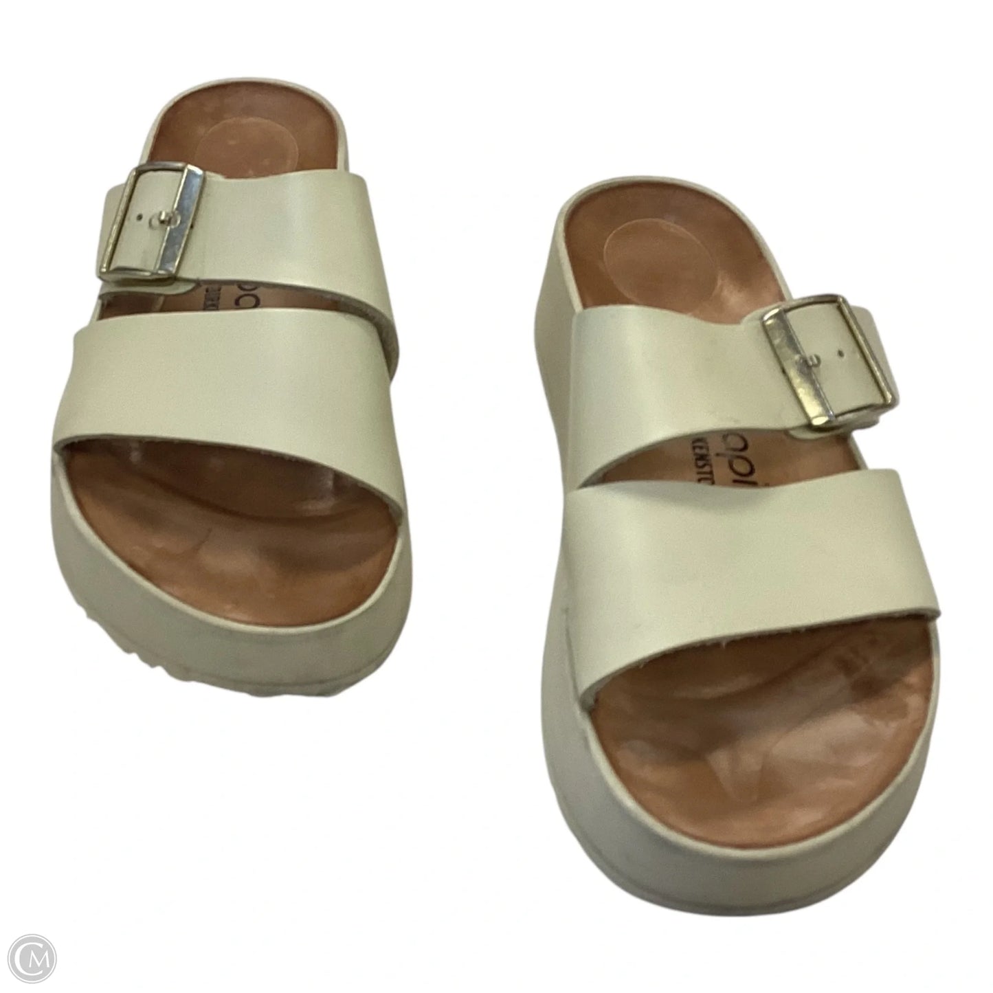 Sandals Flats By Birkenstock In Ivory, Size: 7