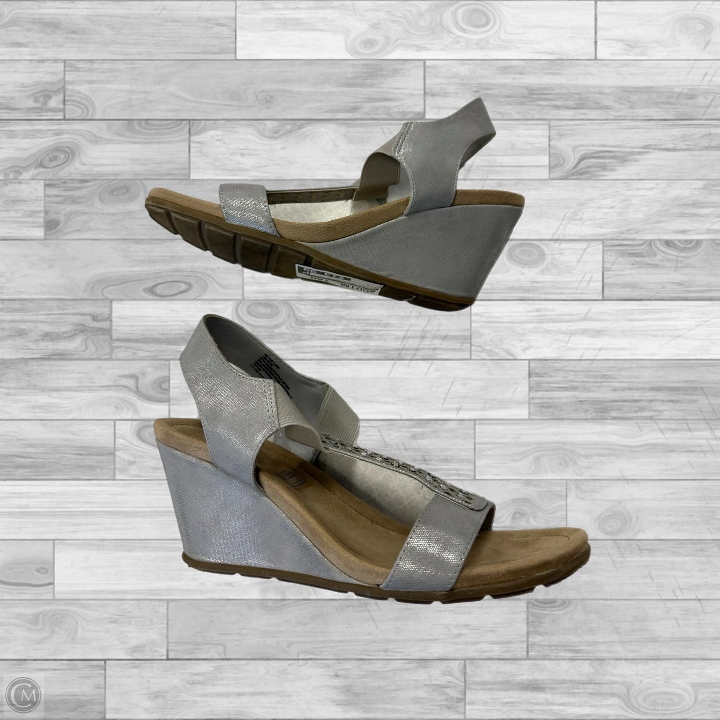 Sandals Heels Wedge By St Johns Bay In Silver, Size: 9