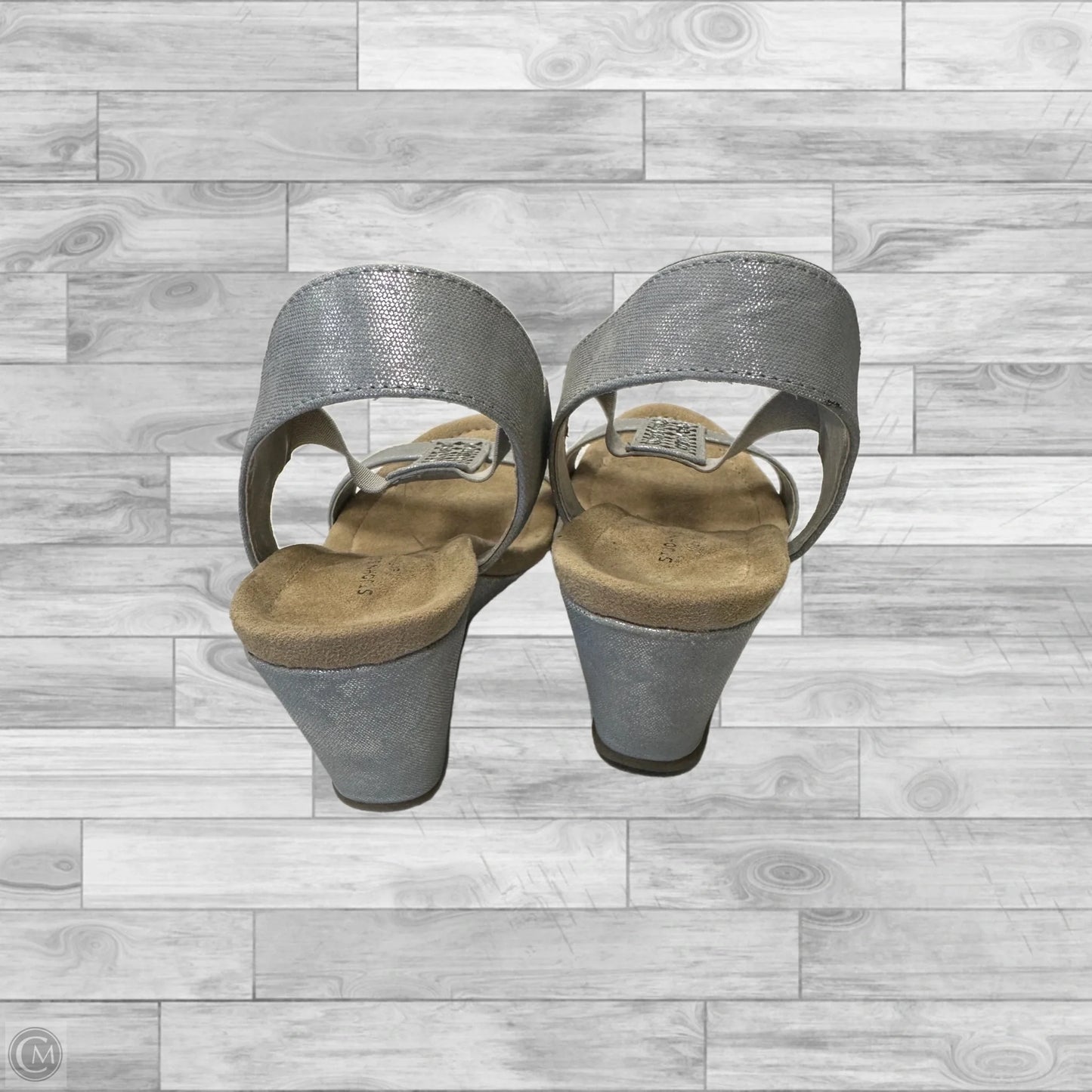 Sandals Heels Wedge By St Johns Bay In Silver, Size: 9