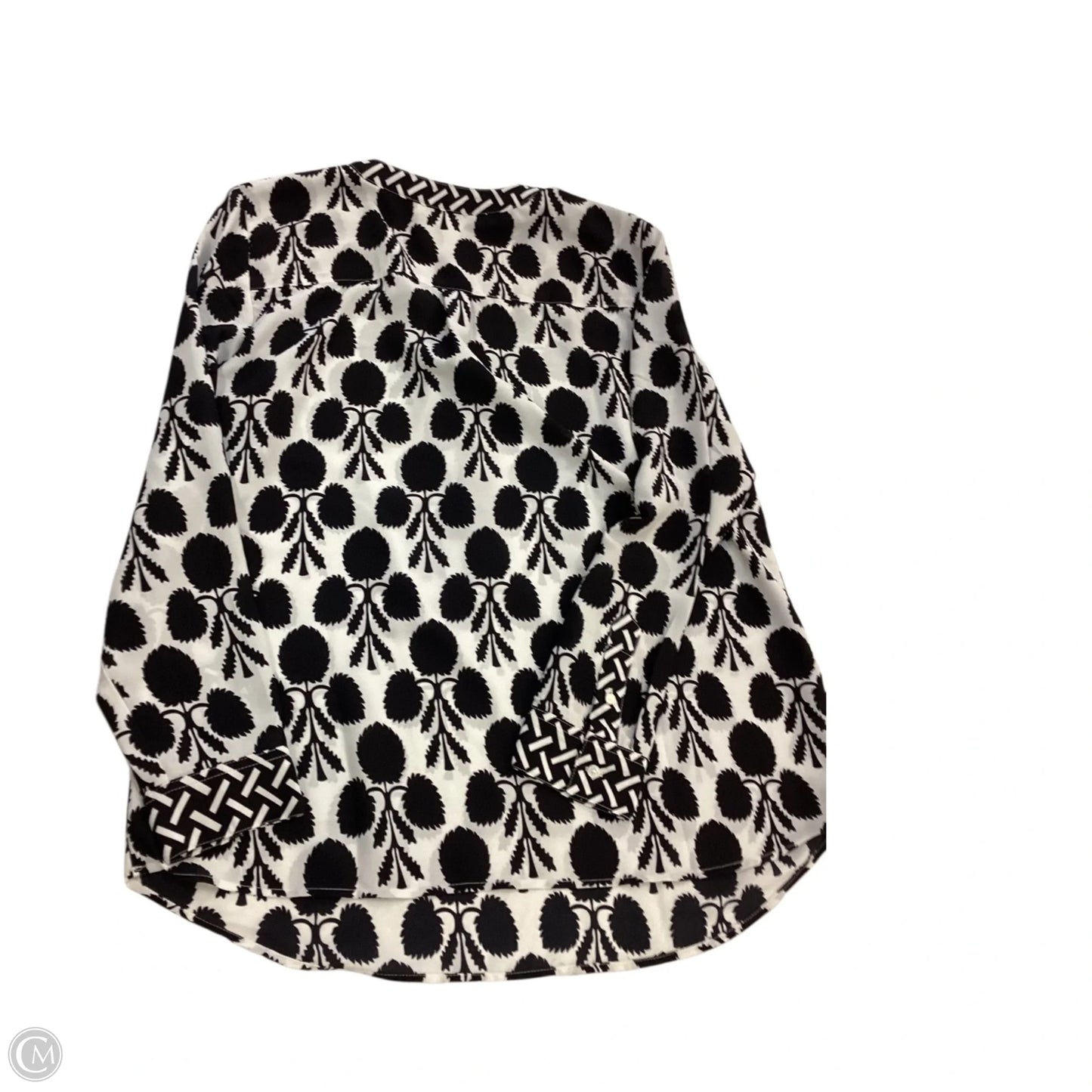 Top Long Sleeve By Talbots In Black & Cream, Size: Lp