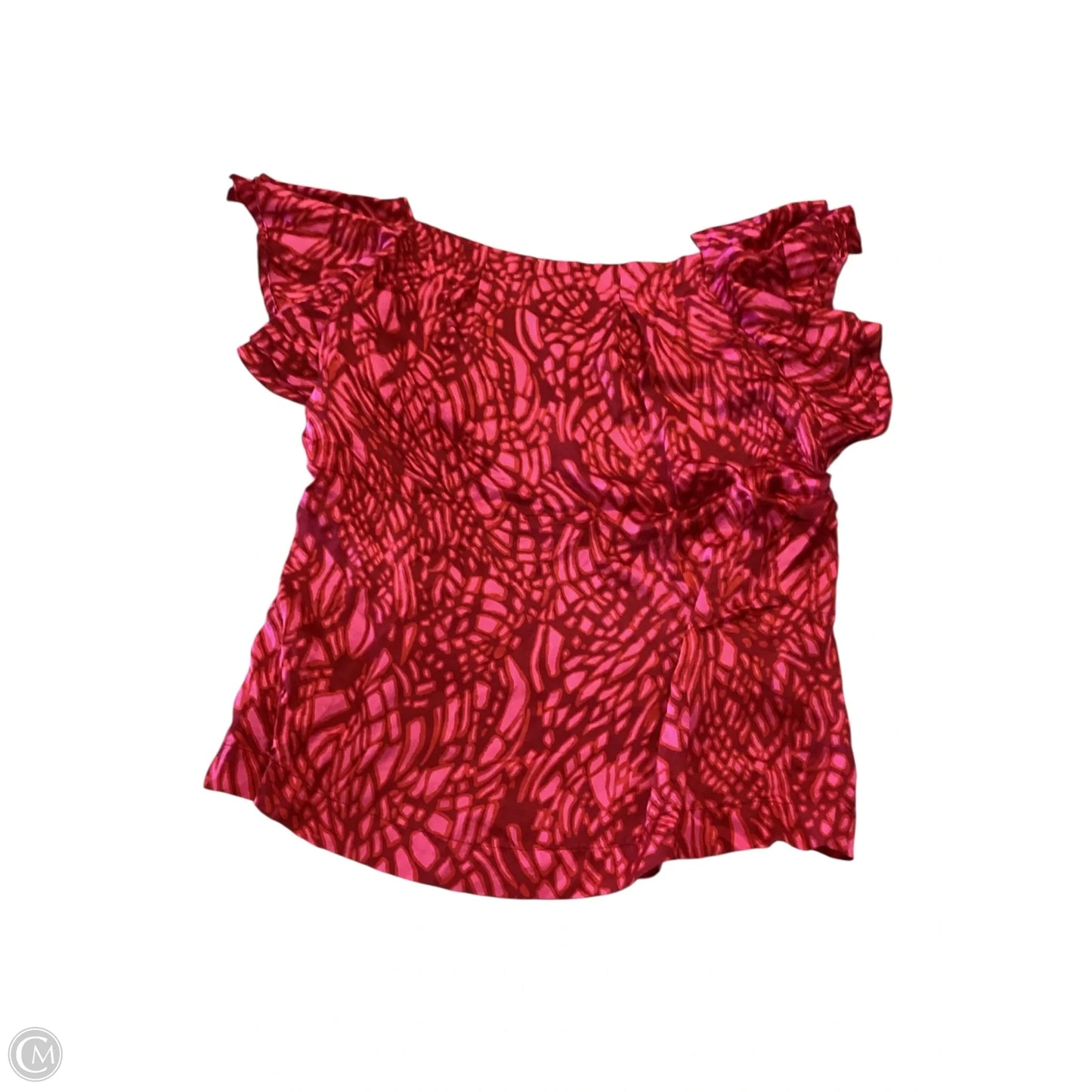 Top Short Sleeve By Banana Republic In Pink & Red, Size: Xl