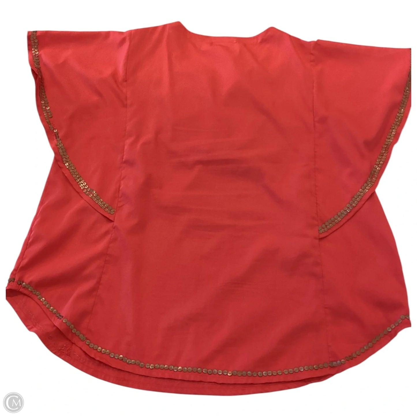 Top Short Sleeve By Chicos In Brown & Red, Size: L