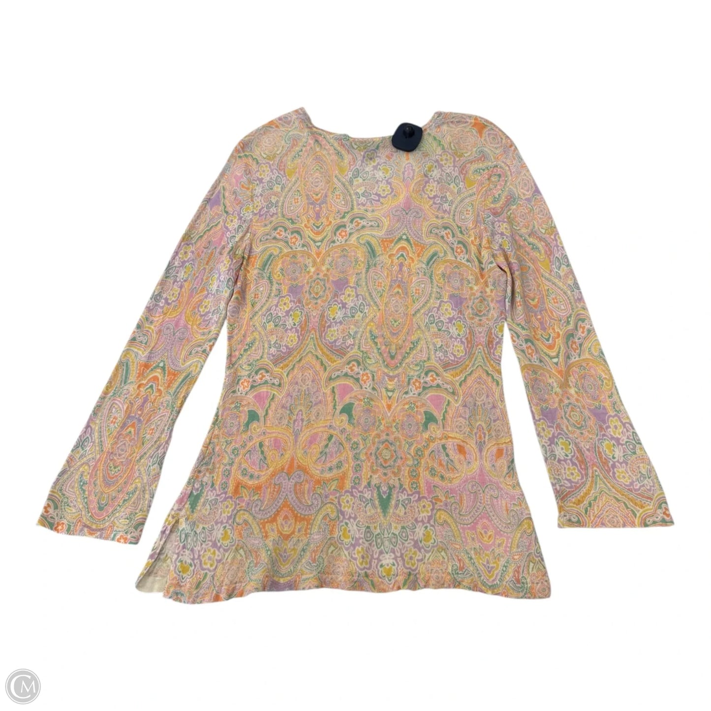 Top 3/4 Sleeve By Lauren By Ralph Lauren In Paisley Print, Size: M