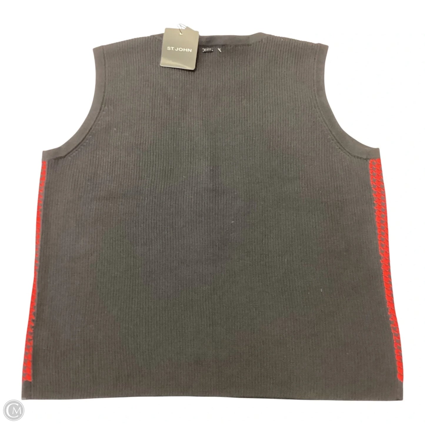 Top Sleeveless Luxury Designer By St John Collection In Black & Red, Size: Xl