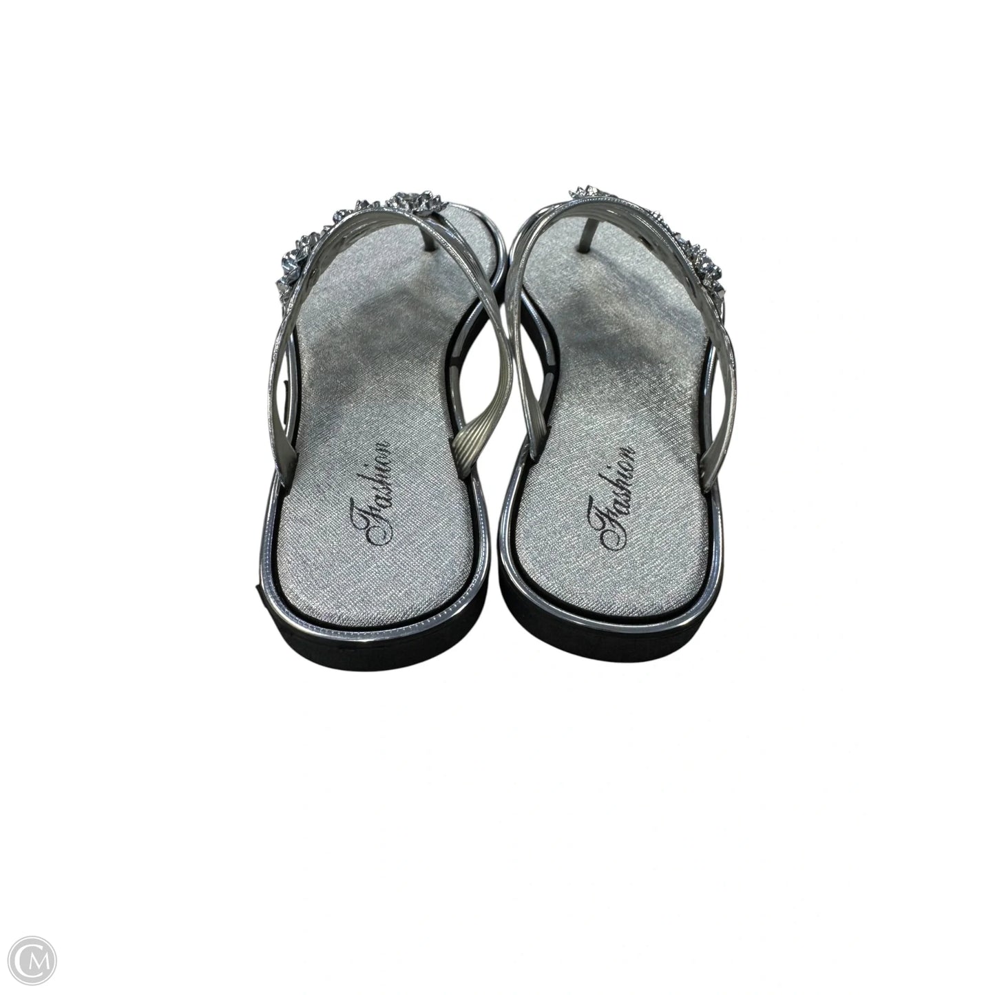 Sandals Flip Flops By Clothes Mentor In Silver, Size: 7