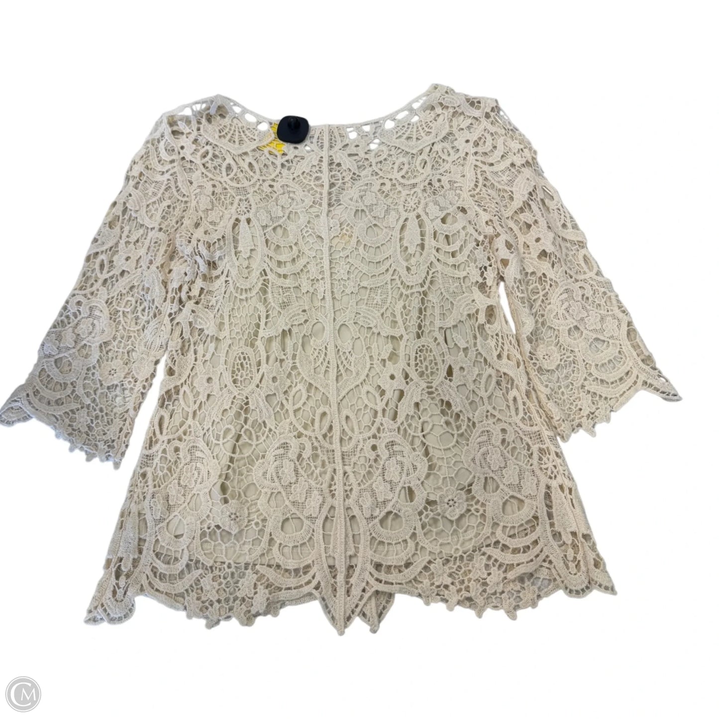 Top 2pc 3/4 Sleeve By Adiva In Cream, Size: M