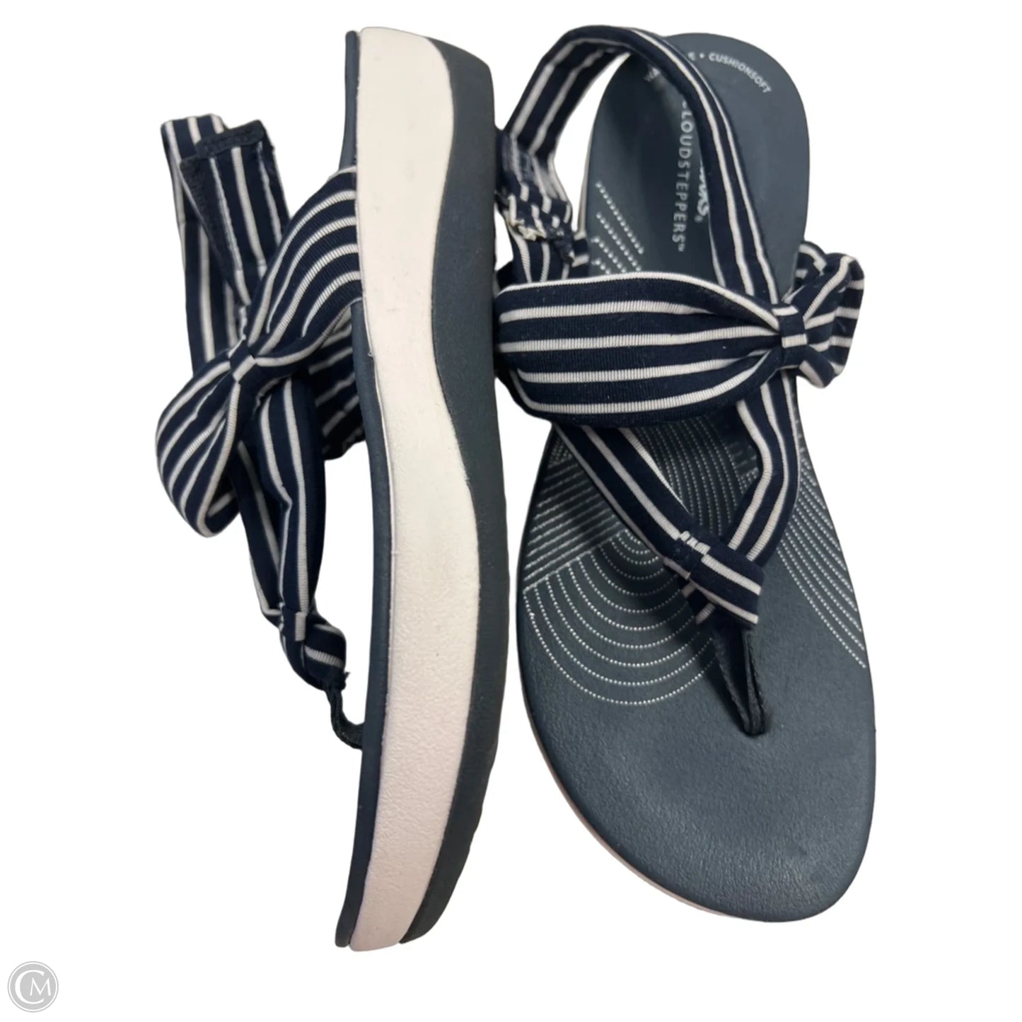 Sandals Heels Platform By Clarks In Striped Pattern, Size: 6.5