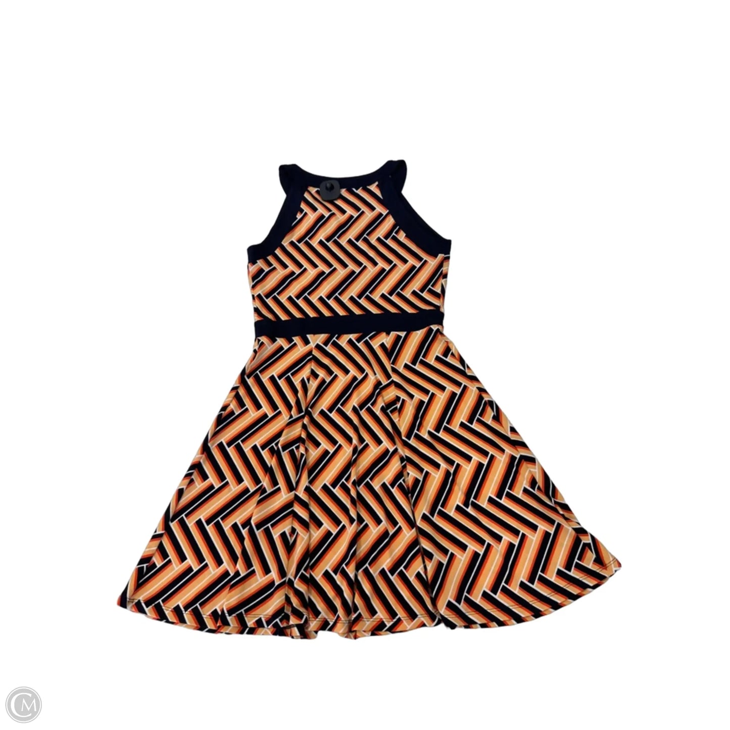 Dress Casual Short By En Focus In Blue & Orange, Size: 6p