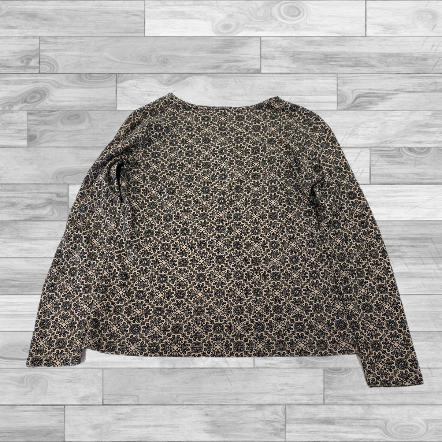 Top Long Sleeve By Croft And Barrow In Brown, Size: Petite Small