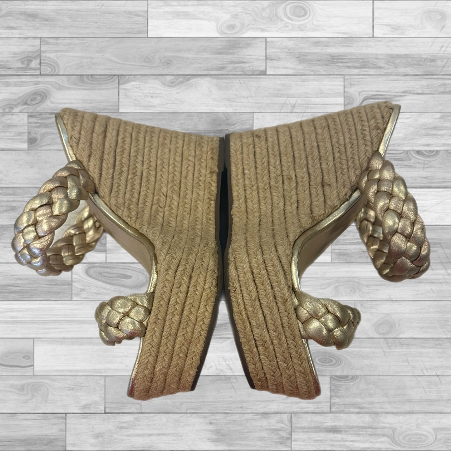 Shoes Heels Wedge By Cmc In Gold, Size: 9.5