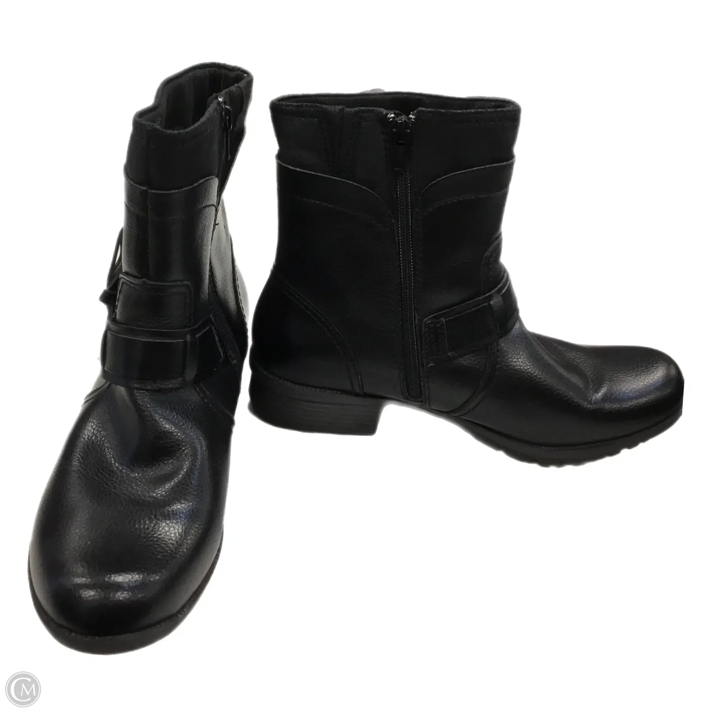 Boots Ankle Heels By Clarks In Black, Size: 10