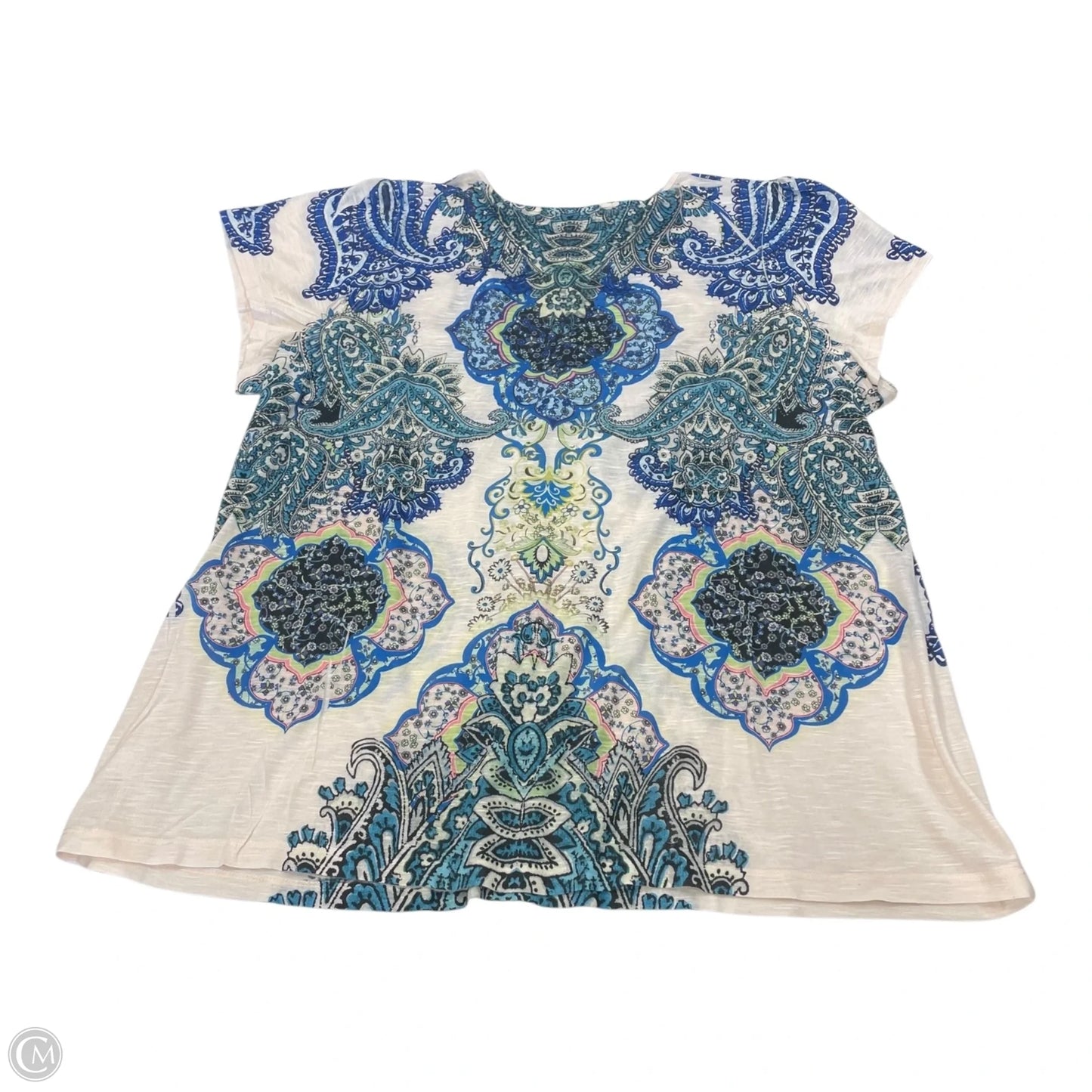 Top Short Sleeve By One World In Blue & Green, Size: 3x