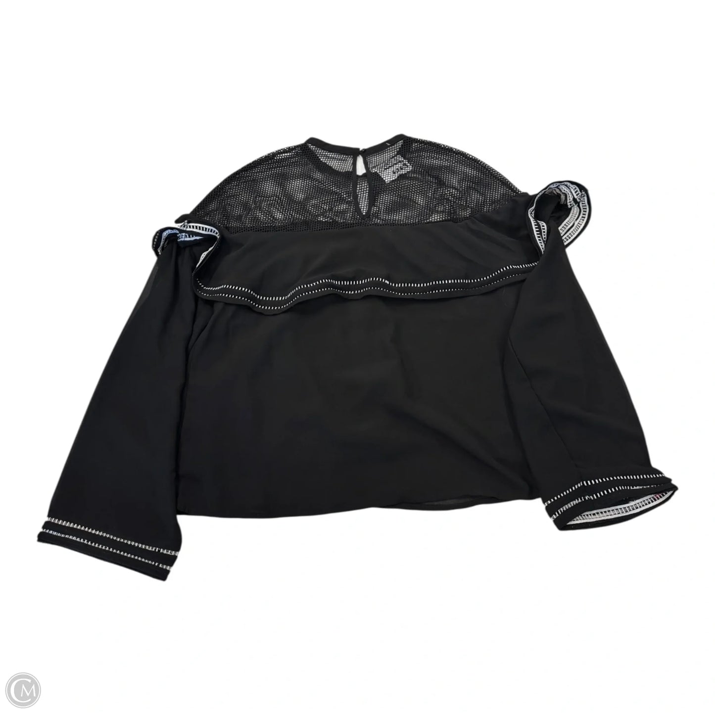 Top Long Sleeve By Fabrik In Black, Size: L