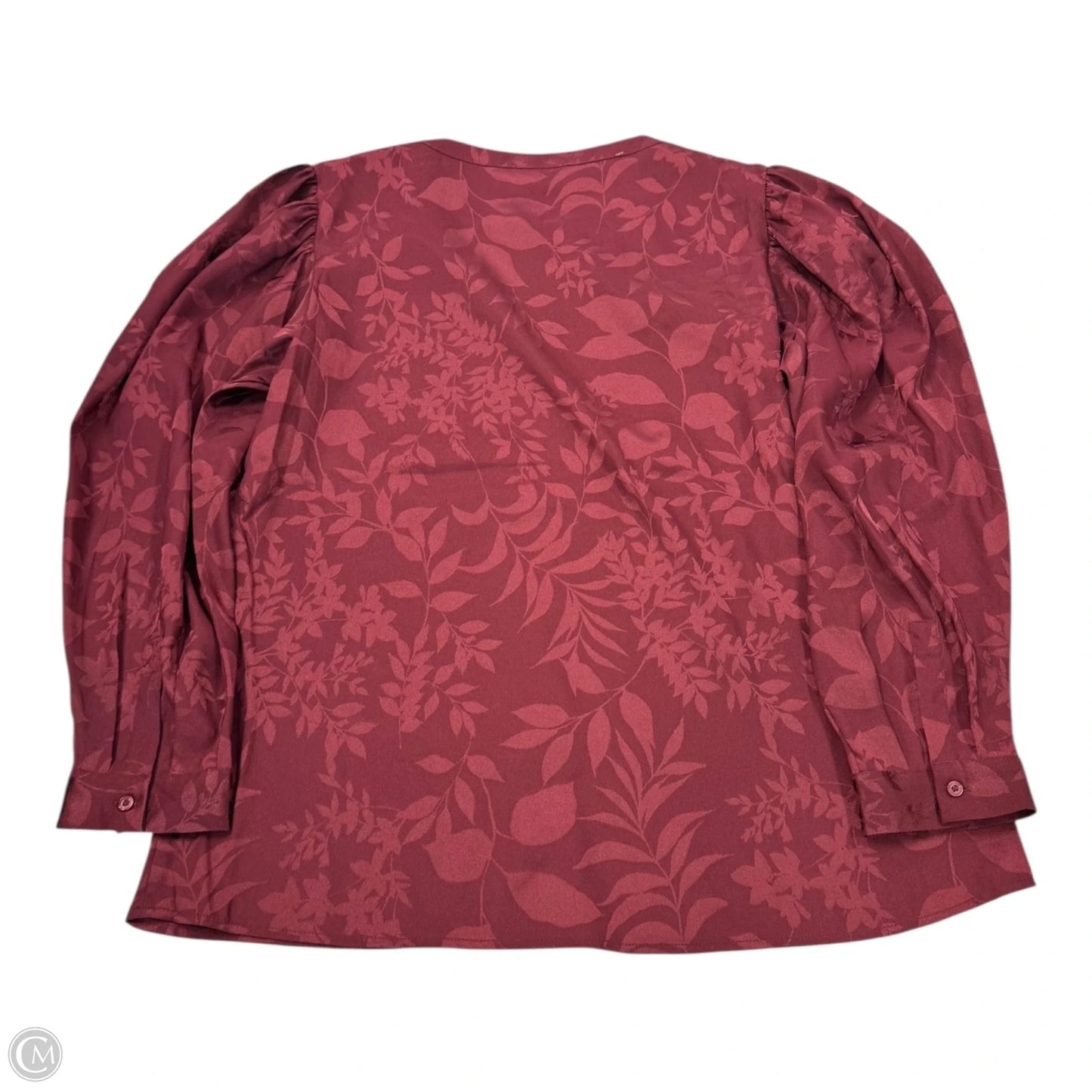 Top Long Sleeve By Calvin Klein In Red, Size: L