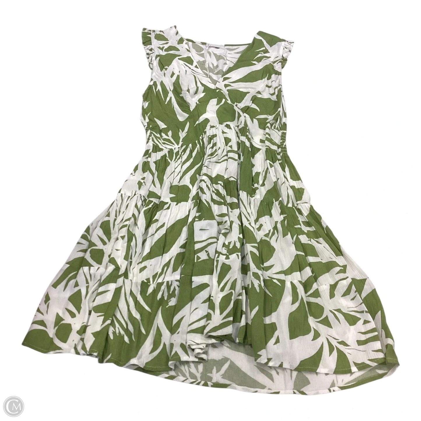 Dress Casual Short By Cmc In Green & White, Size: L