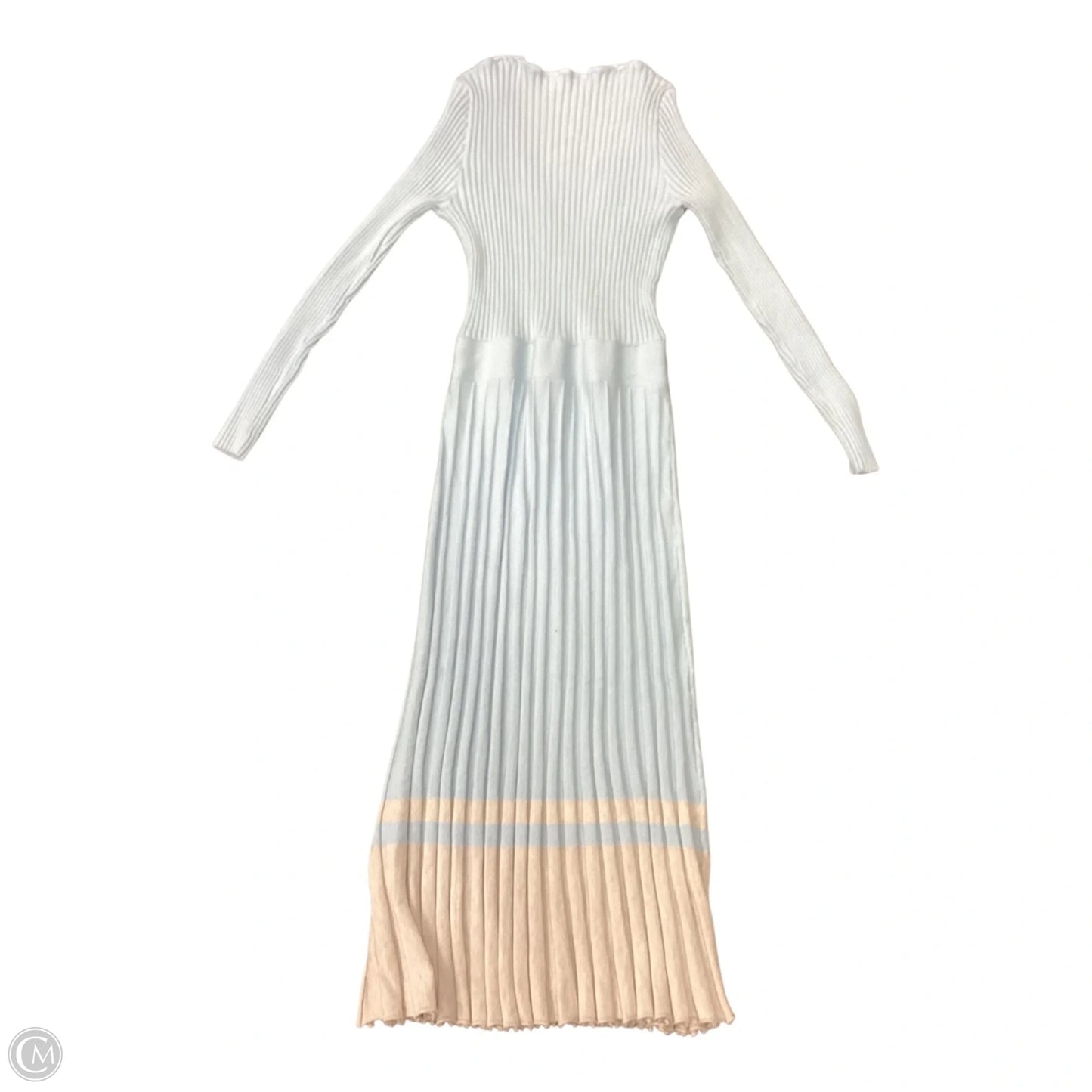 Dress Casual Midi By Clothes Mentor In Blue & Grey, Size: L