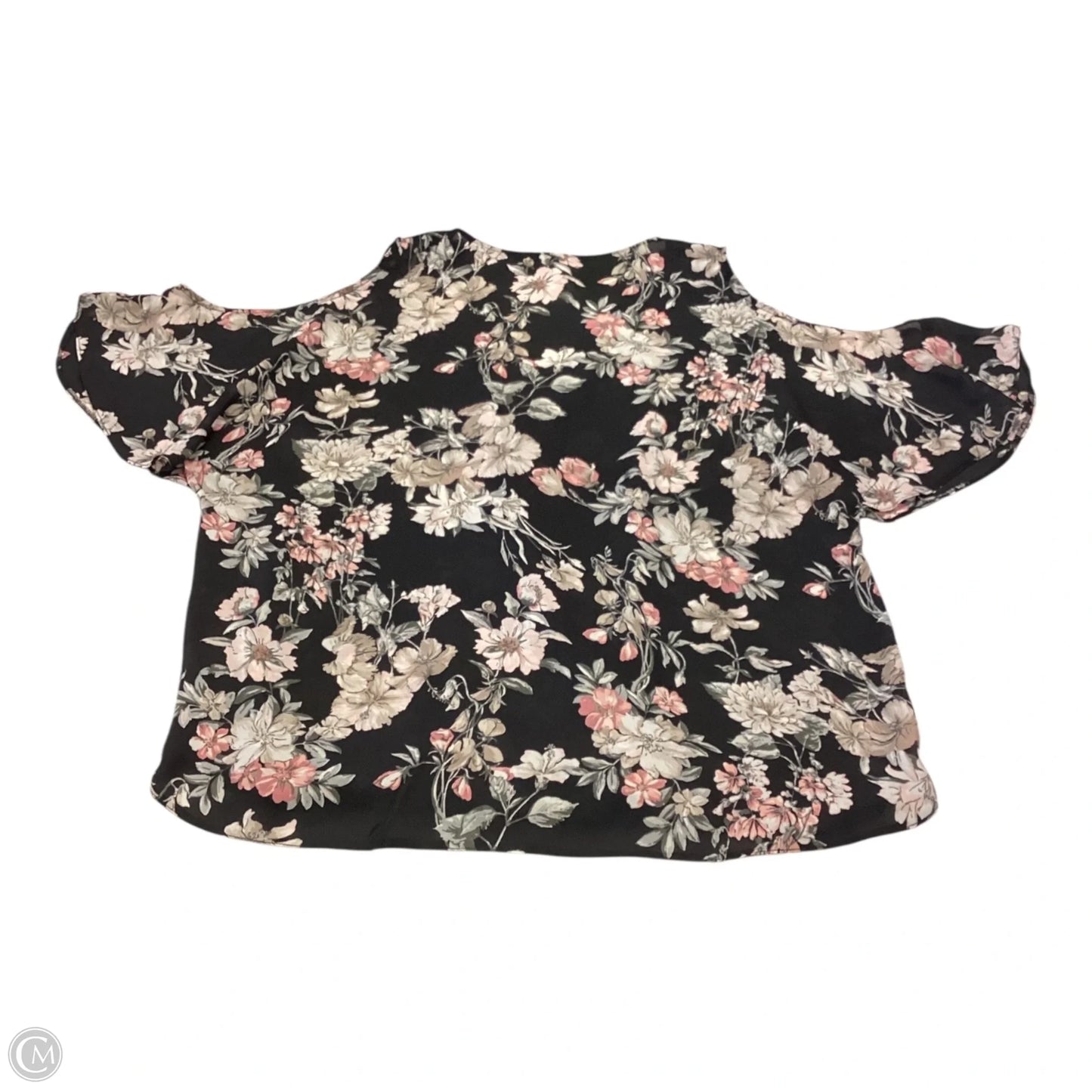 Top Short Sleeve By Jules & Leopold In Floral Print, Size: M