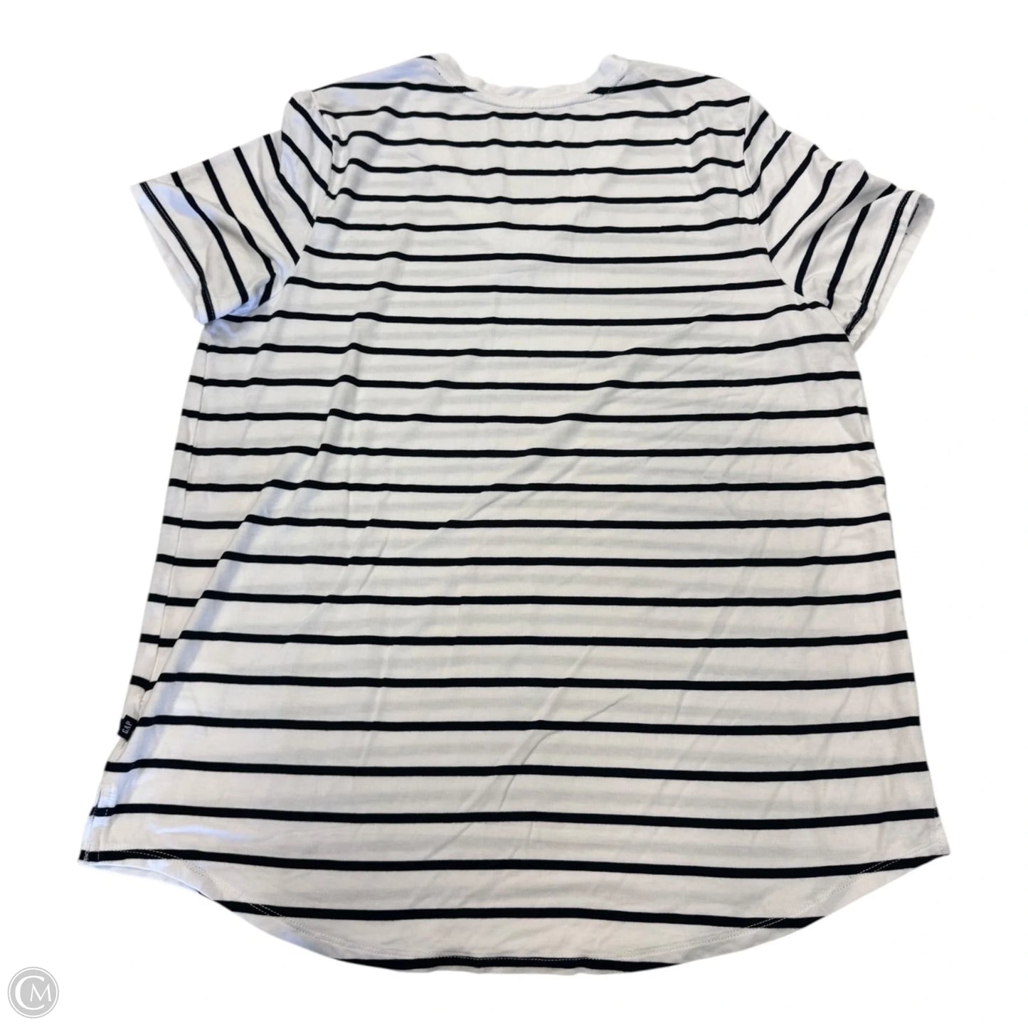 Top Short Sleeve Basic By Gap In Striped Pattern, Size: L