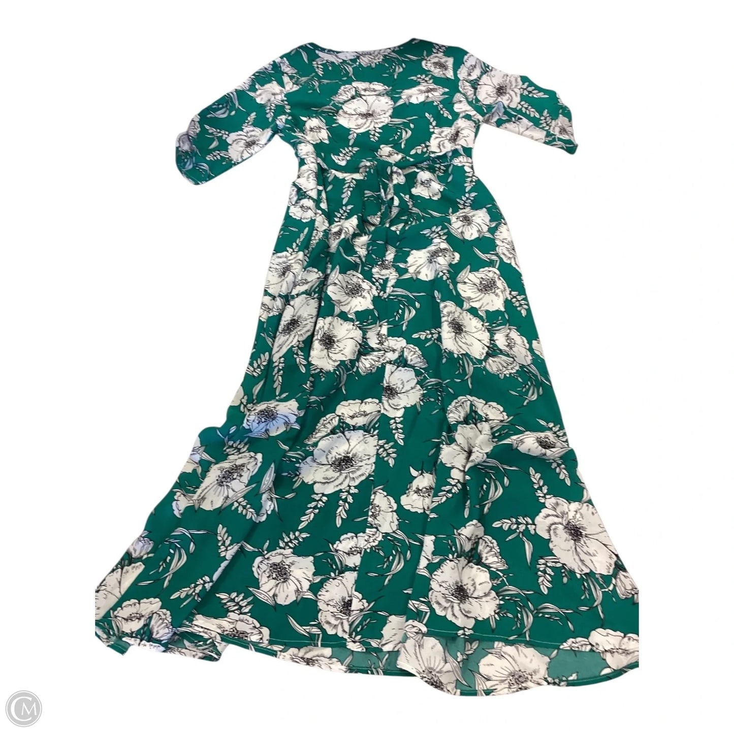 Dress Casual Maxi By Clothes Mentor In Green & White, Size: 6