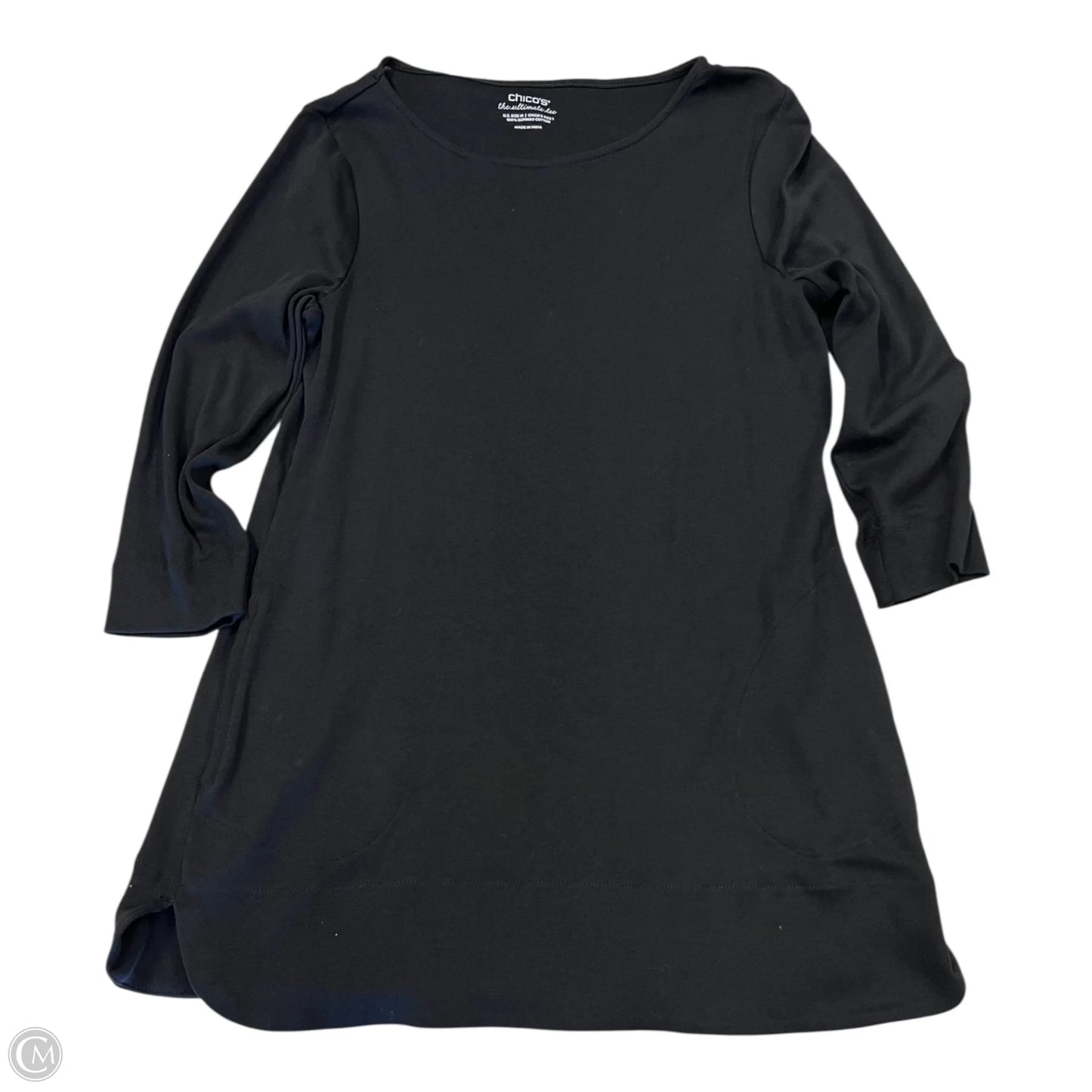 Tunic 3/4 Sleeve By Chicos In Black, Size: M