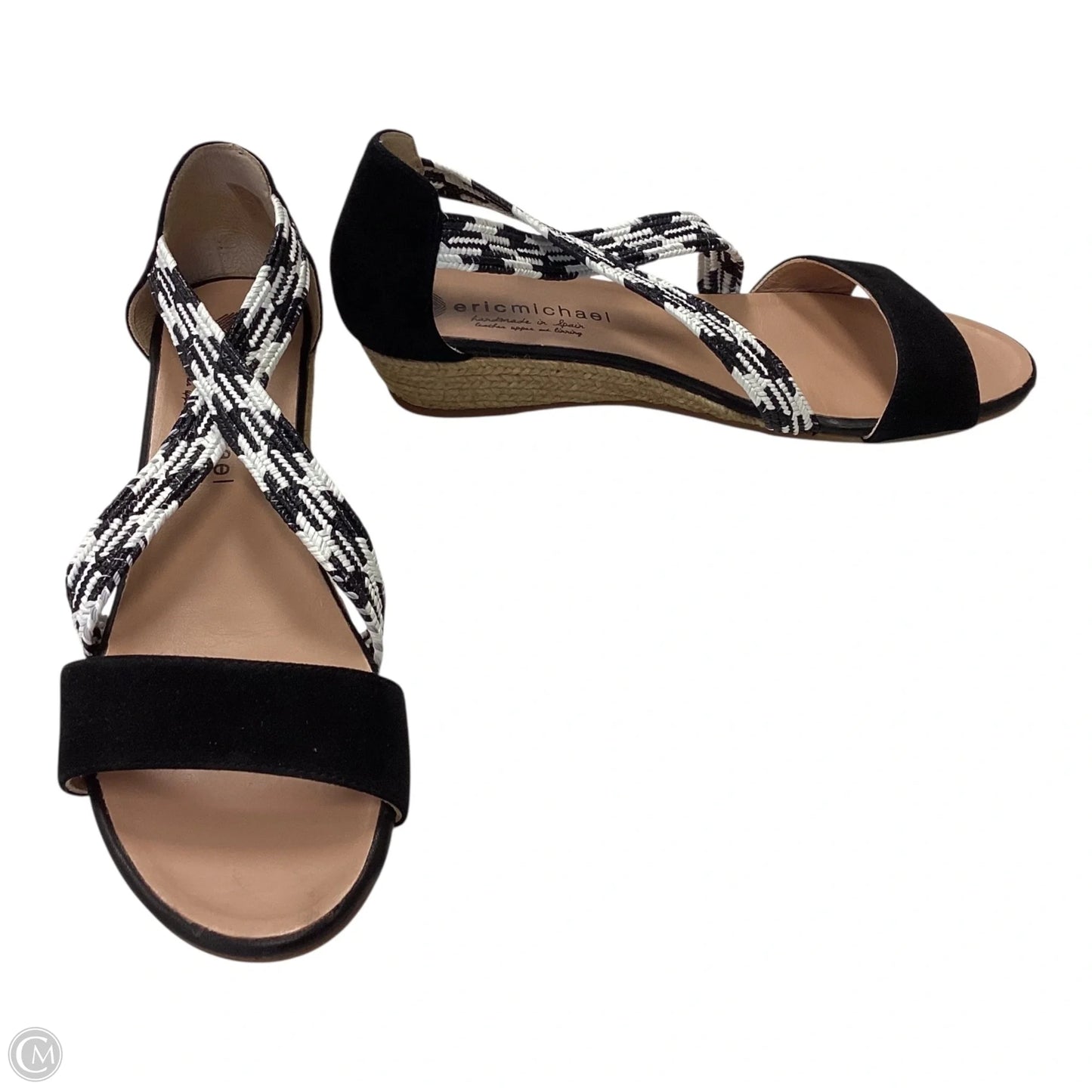 Shoes Heels Wedge By Eric Michael London In Black & White, Size: 10