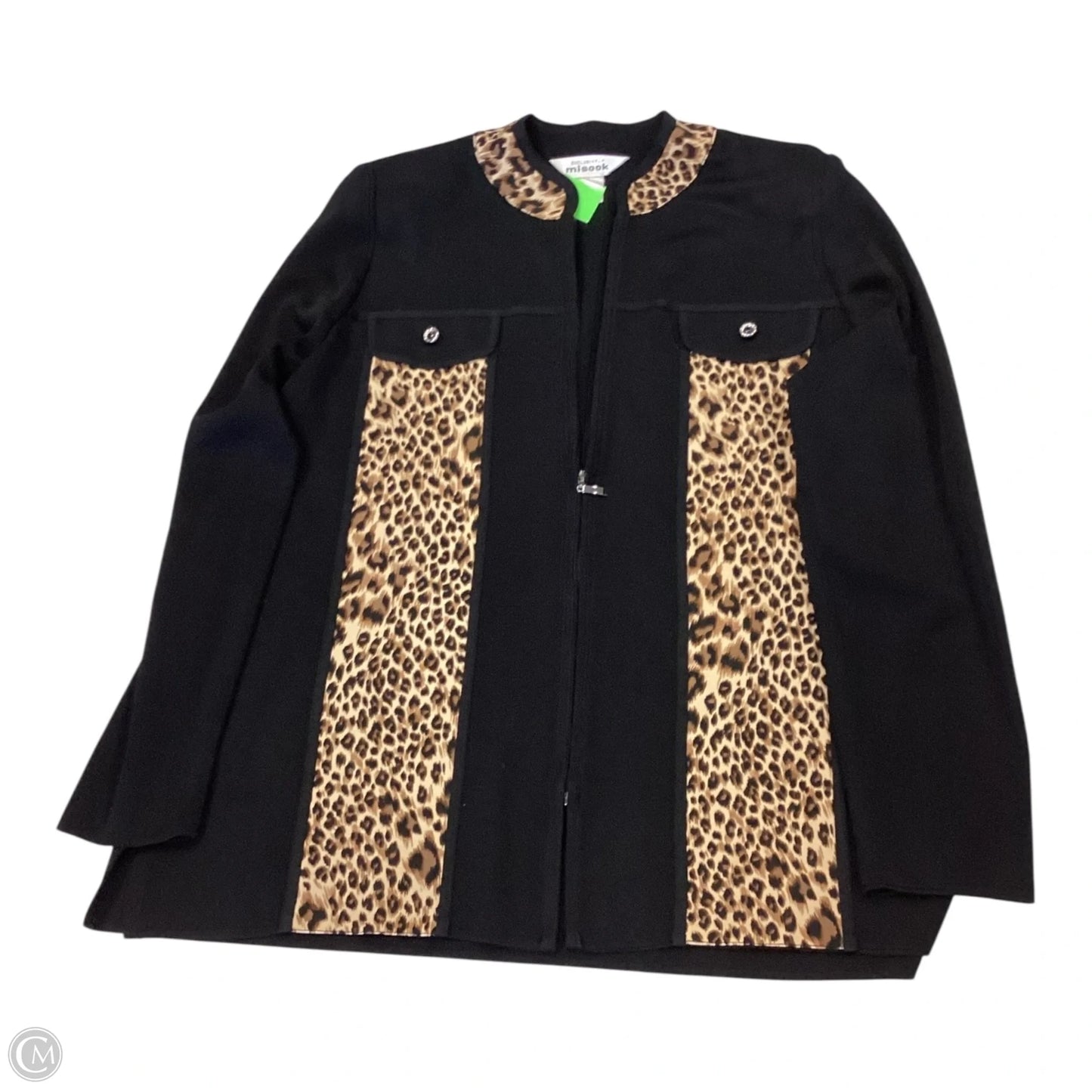 Jacket Shirt By Misook In Black, Size: L