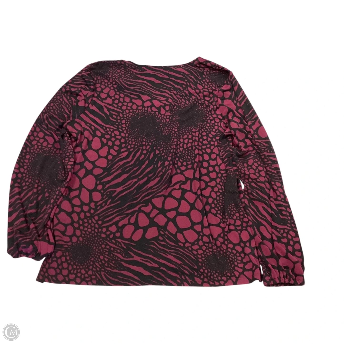 Top Long Sleeve By Michael By Michael Kors In Black & Purple, Size: L