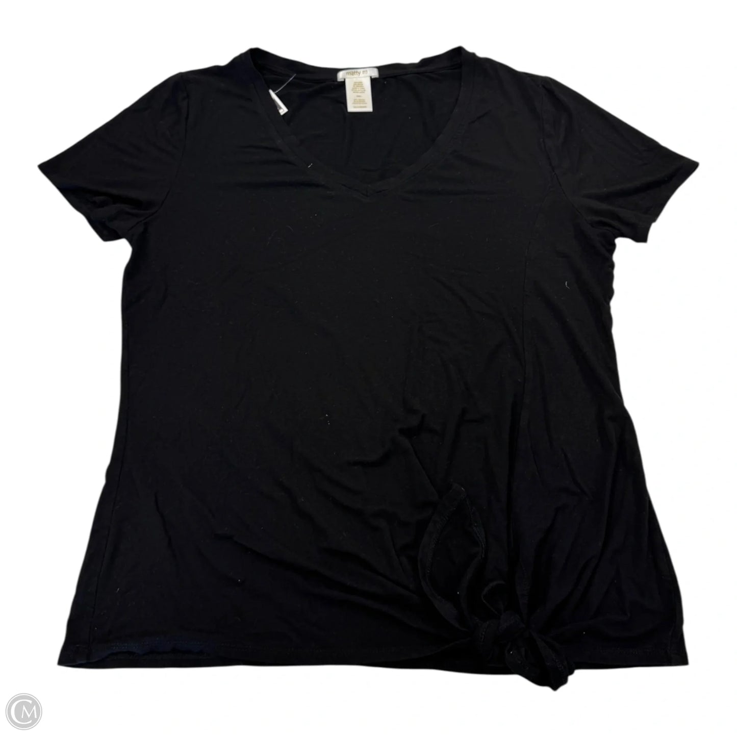 Top Short Sleeve Basic By Matty M In Black, Size: L
