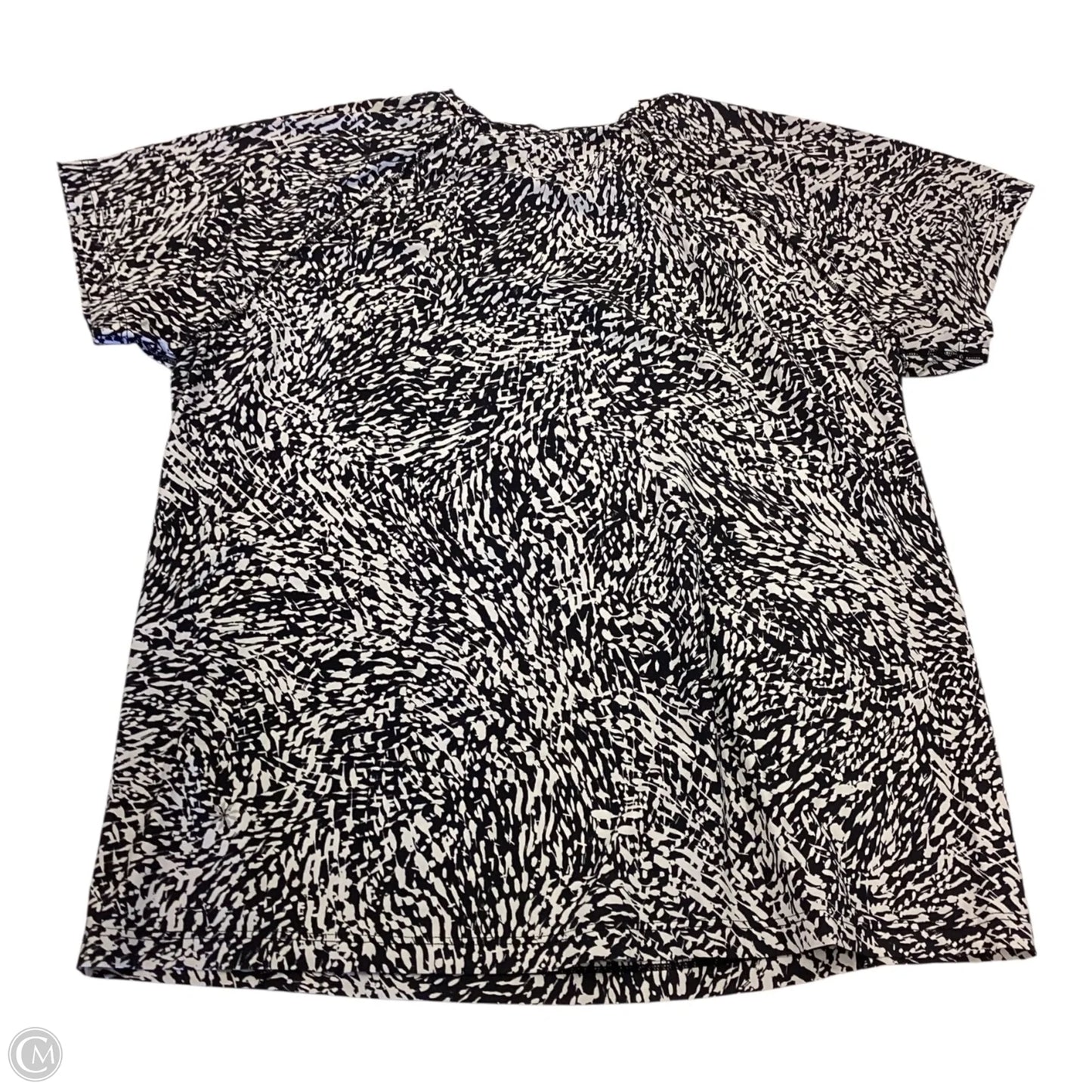 Athletic Top Short Sleeve By Athleta In Black & White, Size: S