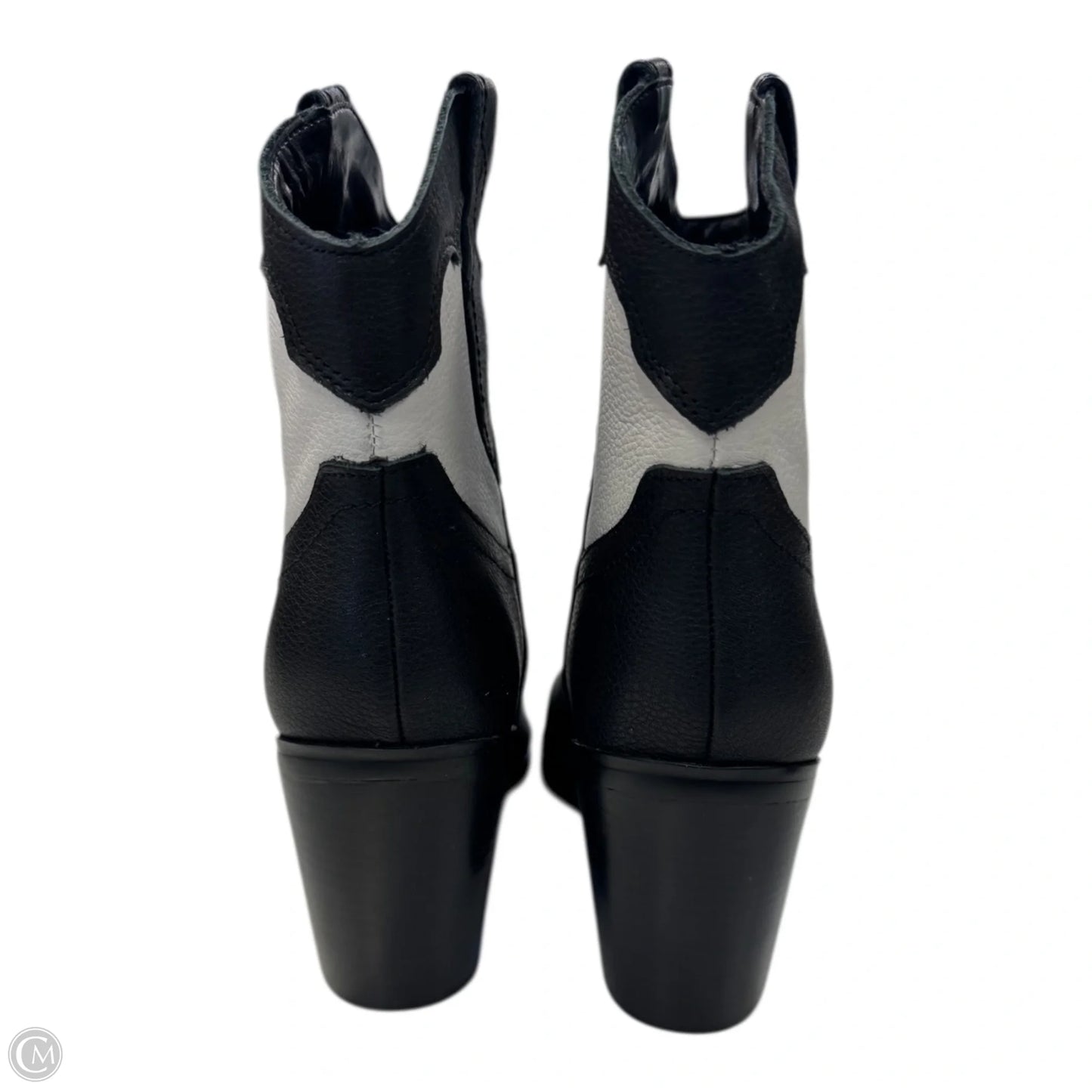 Boots Ankle Heels By Marc Fisher In Black & White, Size: 8