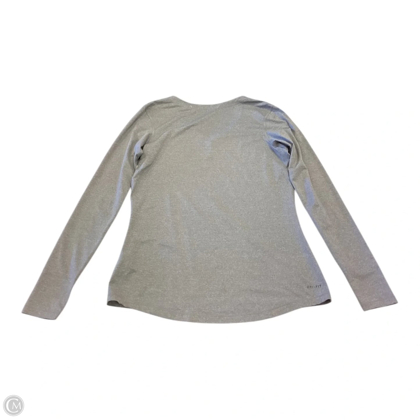 Athletic Top Long Sleeve Crewneck By Nike In Grey, Size: L
