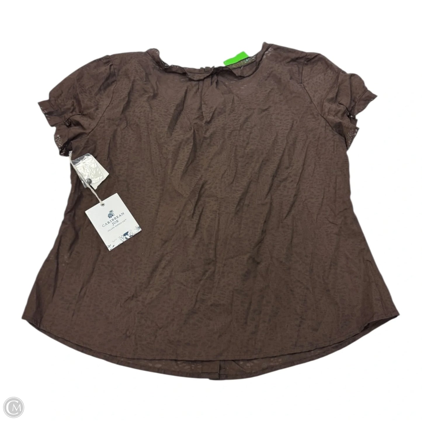 Top Short Sleeve By Caribbean Joe In Brown, Size: Xl