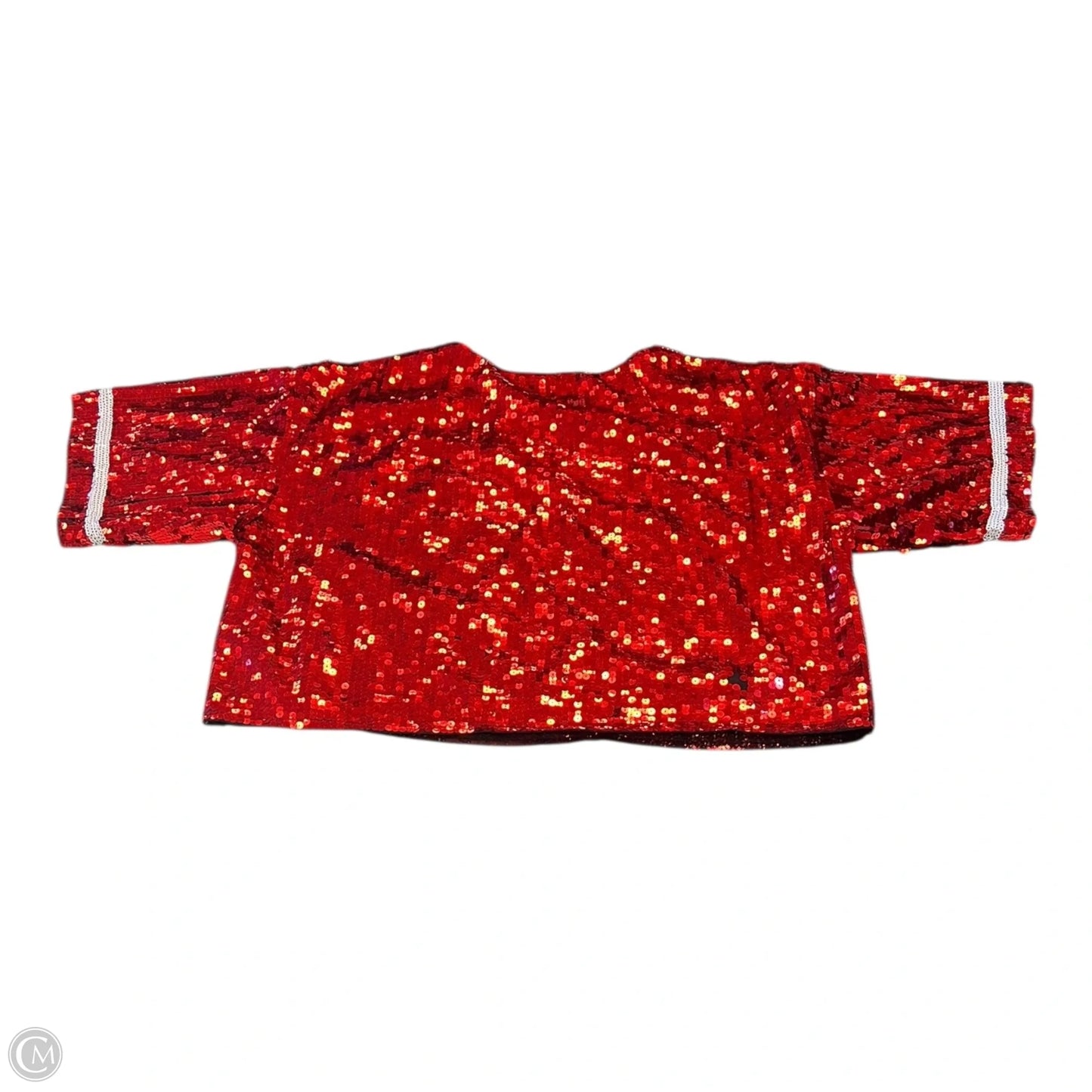 Top Short Sleeve By Main Strip In Red, Size: L