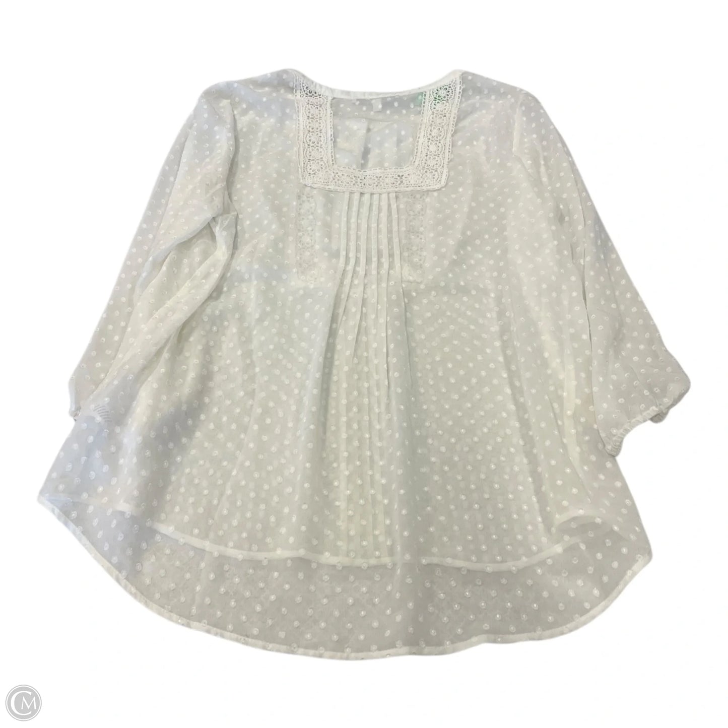 Top 3/4 Sleeve By Daniel Rainn In White, Size: L