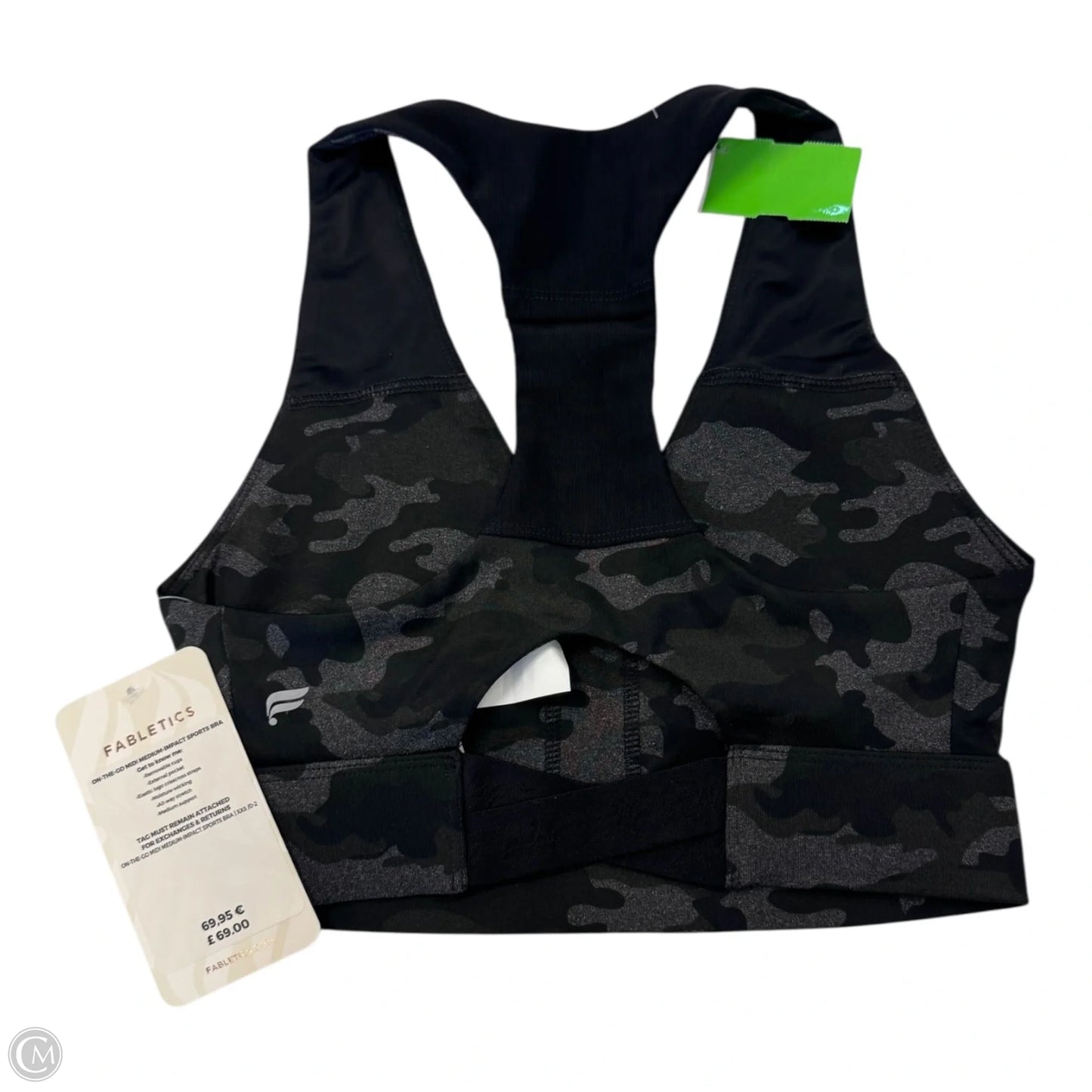 Athletic Bra By Fabletics In Camouflage Print, Size: Xxs