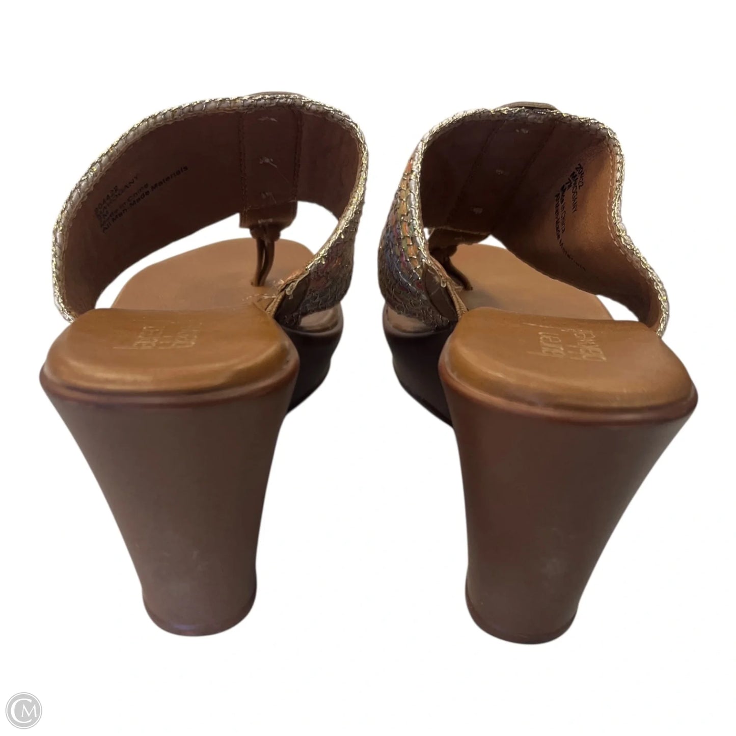 Sandals Heels Wedge By Clothes Mentor In Brown, Size: 7