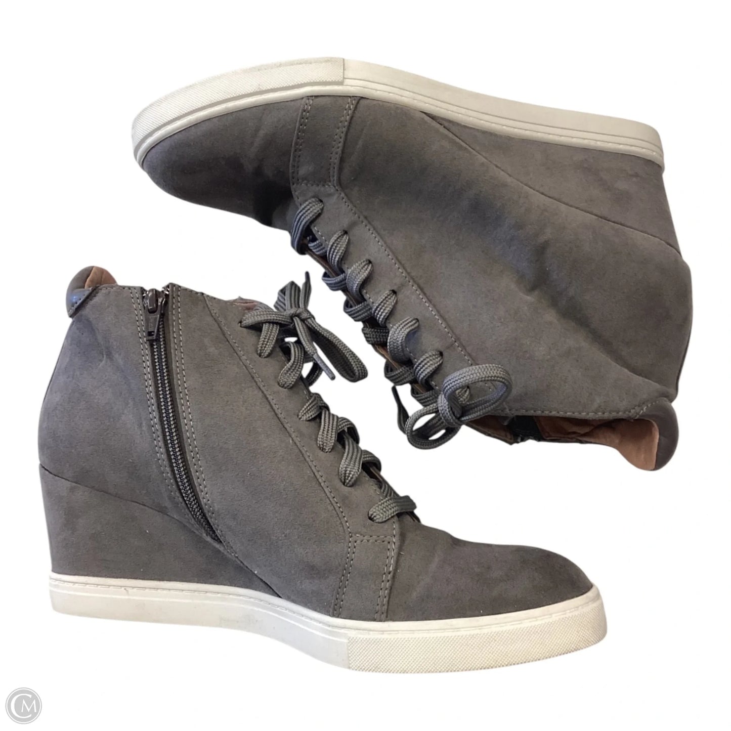Shoes Heels Wedge By Clothes Mentor In Grey, Size: 11