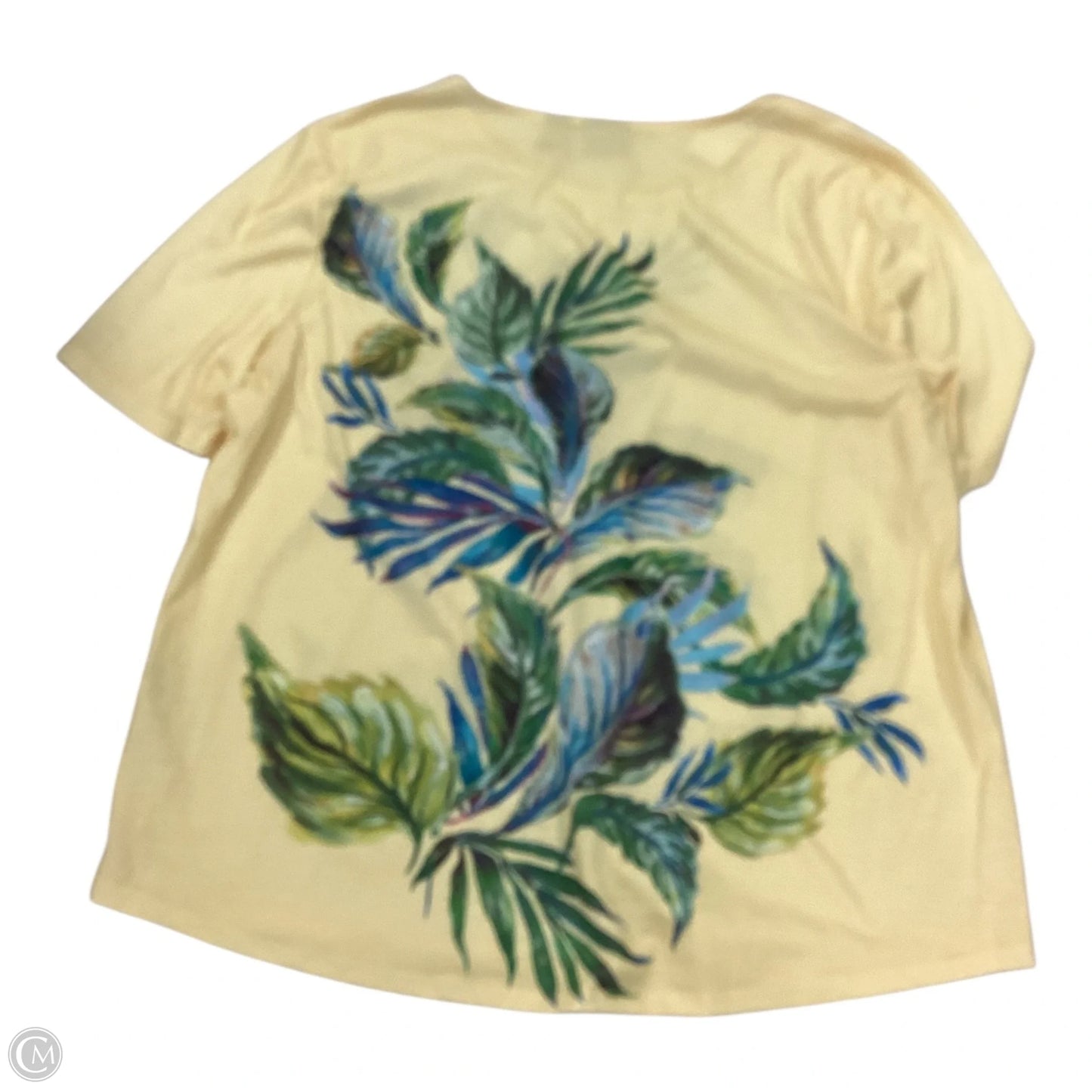 Top Short Sleeve By Chicos In Yellow, Size: 30