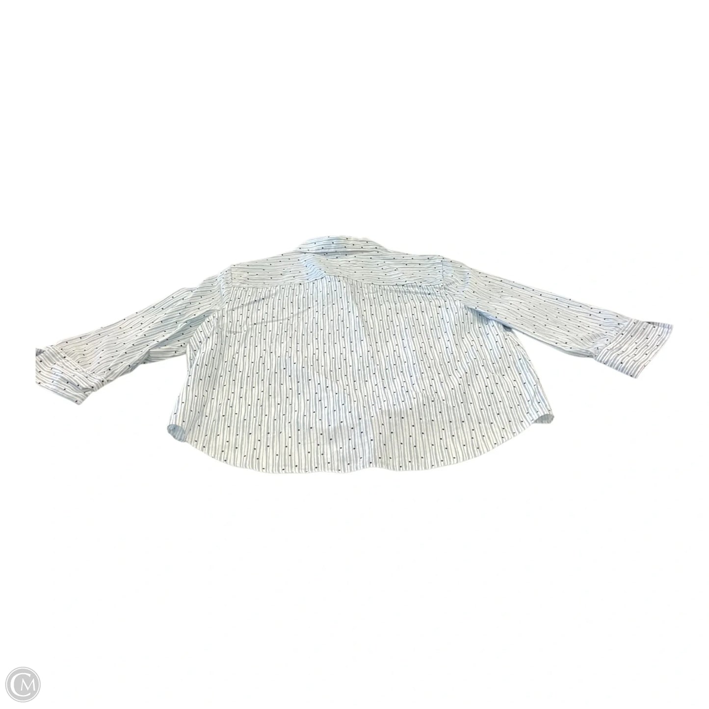 Top 3/4 Sleeve By Chicos In Blue & White, Size: 3 (XL)