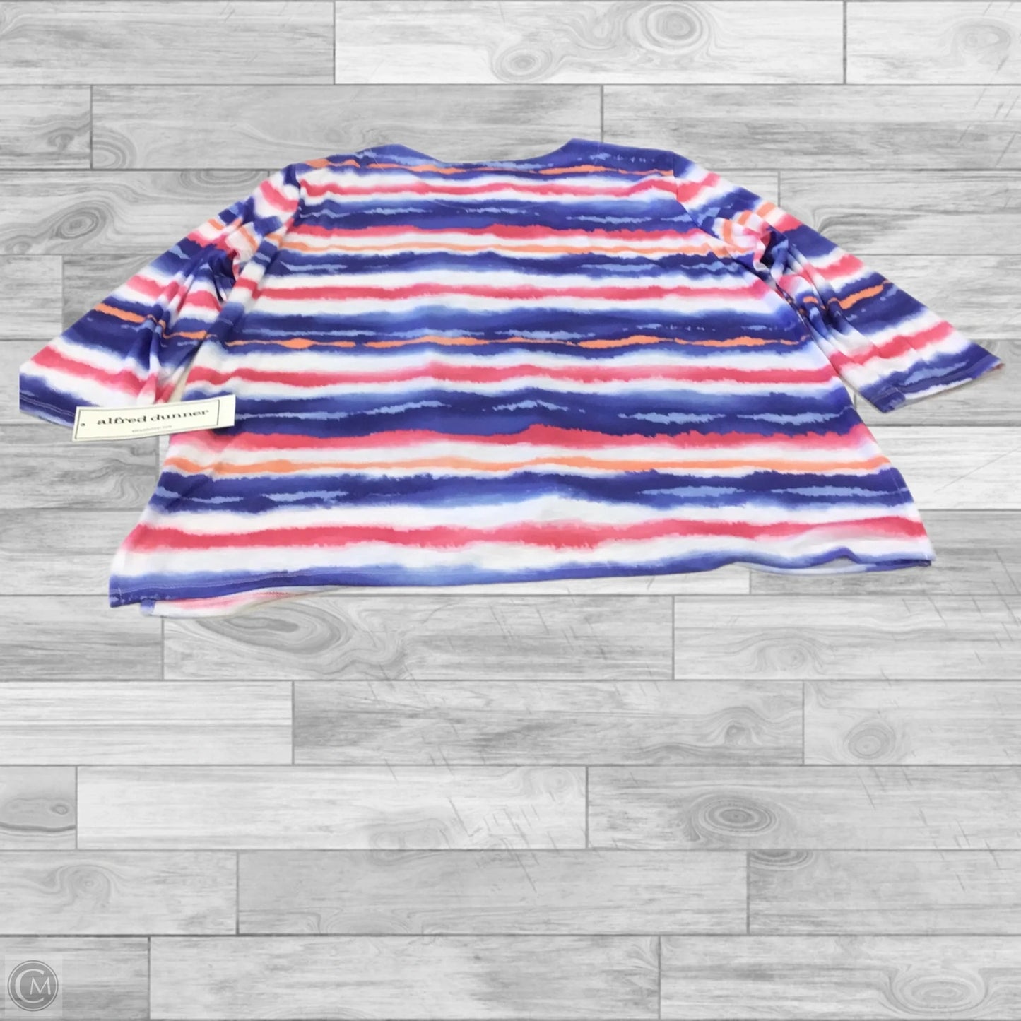 Top 3/4 Sleeve By Alfred Dunner In Tie Dye Print, Size: L